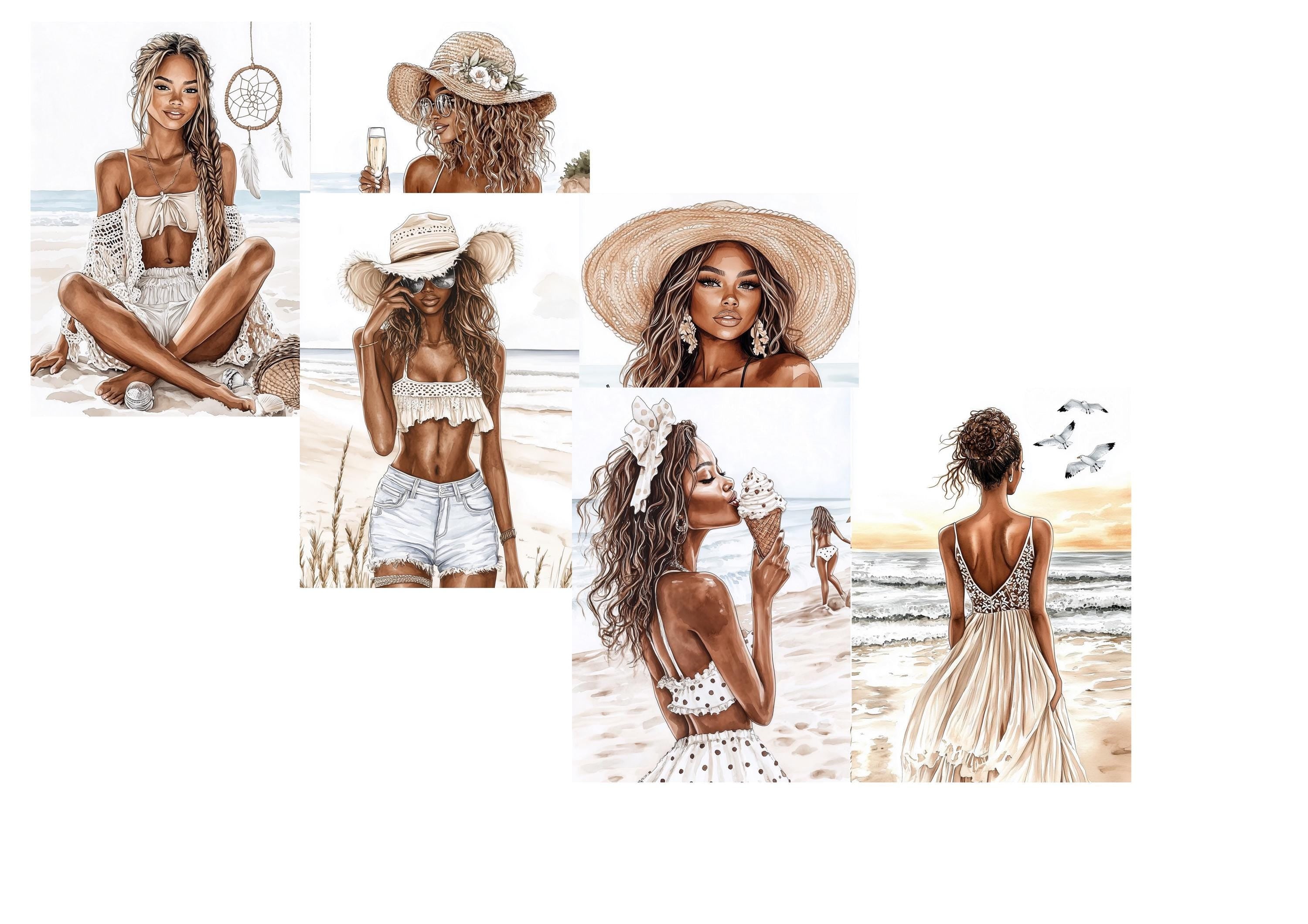 LovedbyGaby A4 journal paperset Day at the beach
