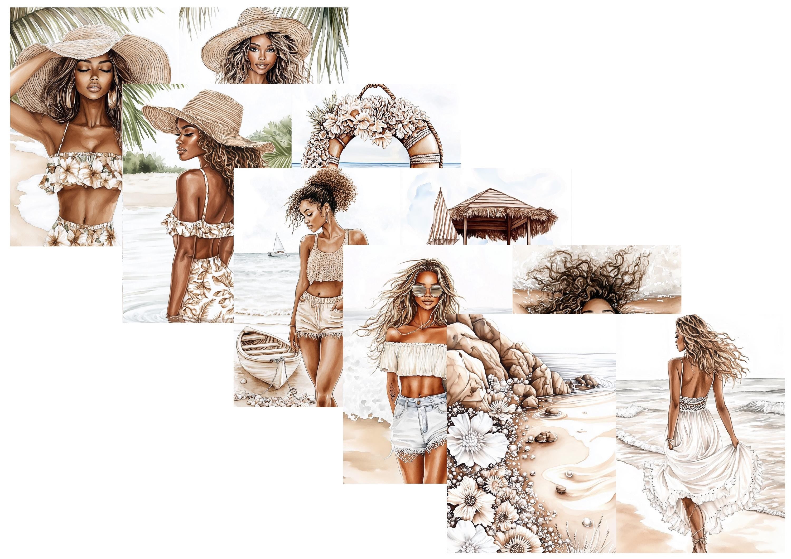 LovedbyGaby A4 journal paperset Day at the beach