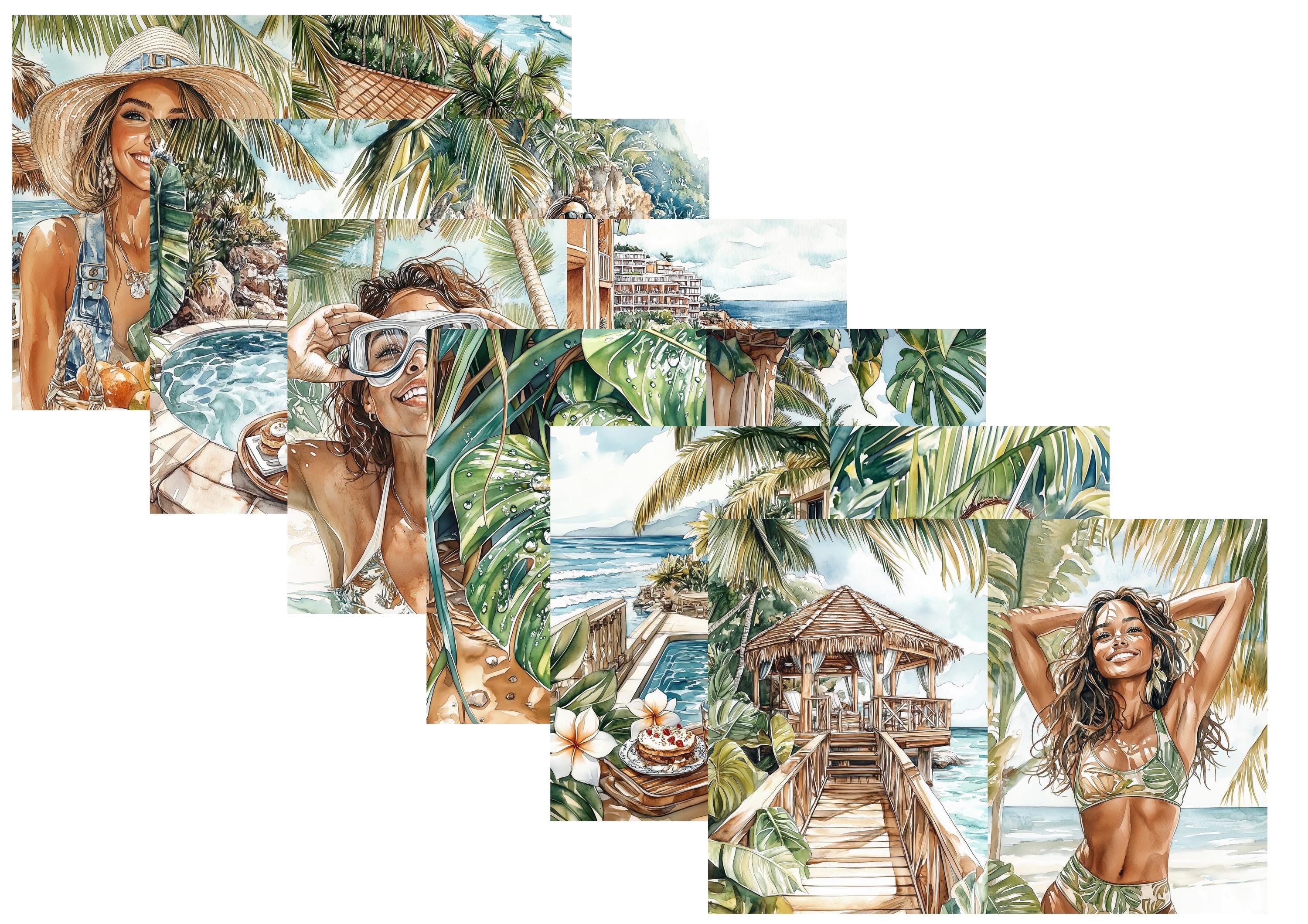 LovedbyGaby A4 journalpaper set Tropical vibes junk