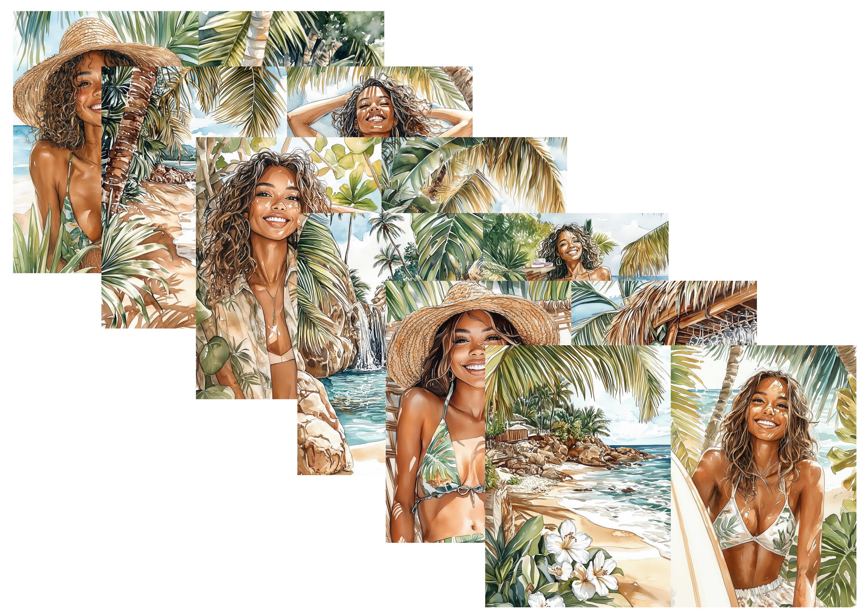 LovedbyGaby A4 journalpaper set Tropical vibes junk