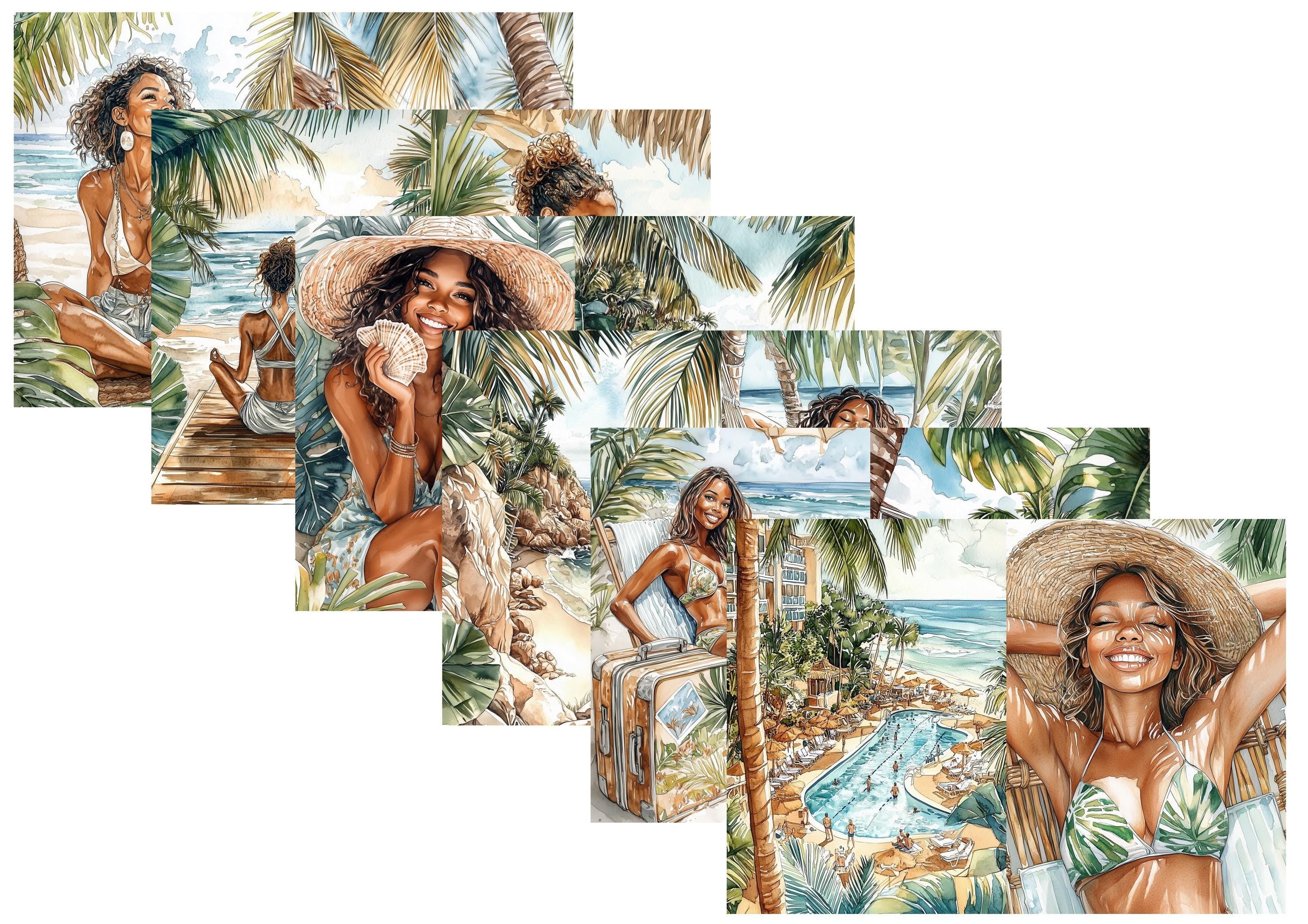 LovedbyGaby A4 journalpaper set Tropical vibes junk