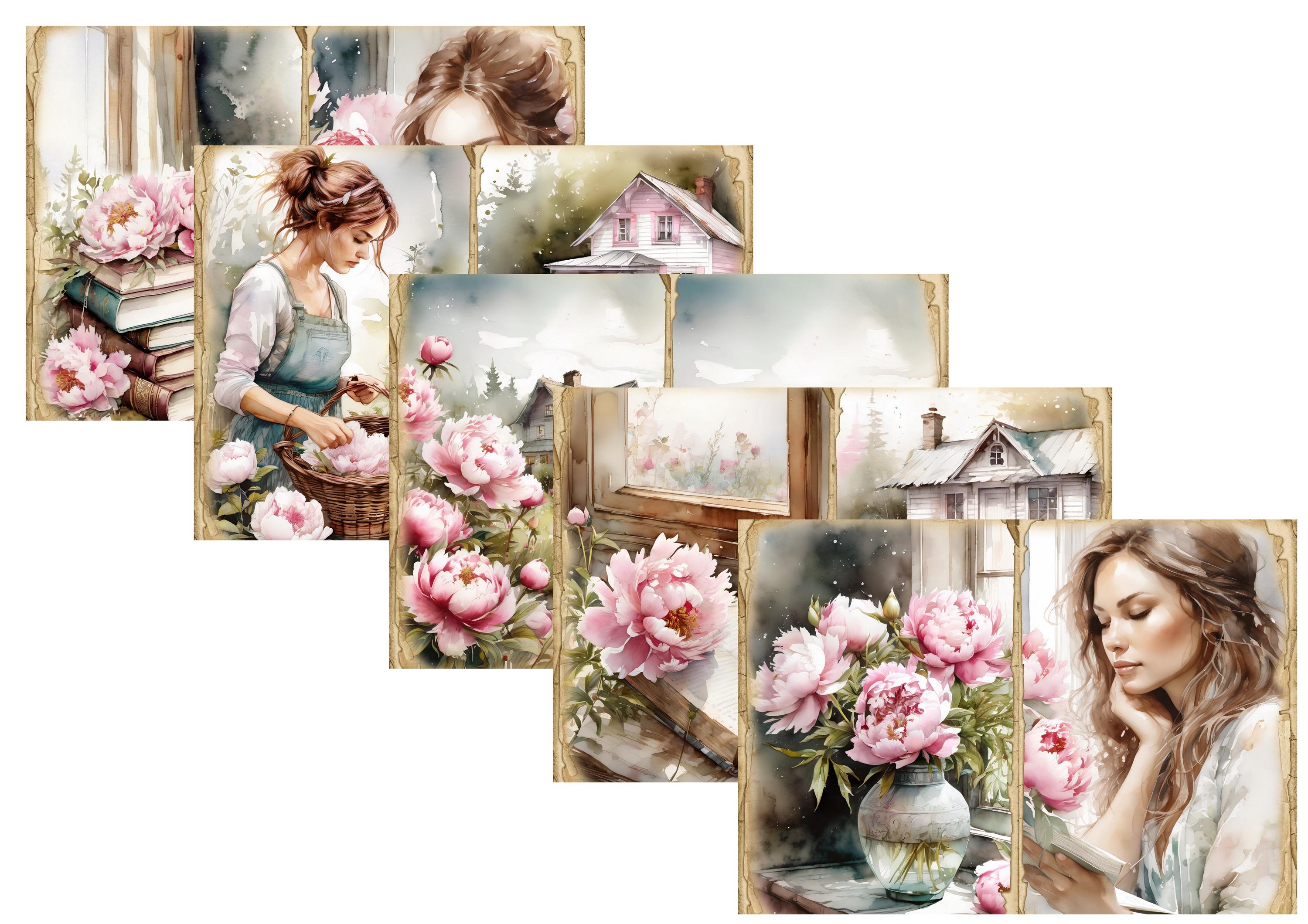 LovedbyGaby A4 journalpaper set Peony
