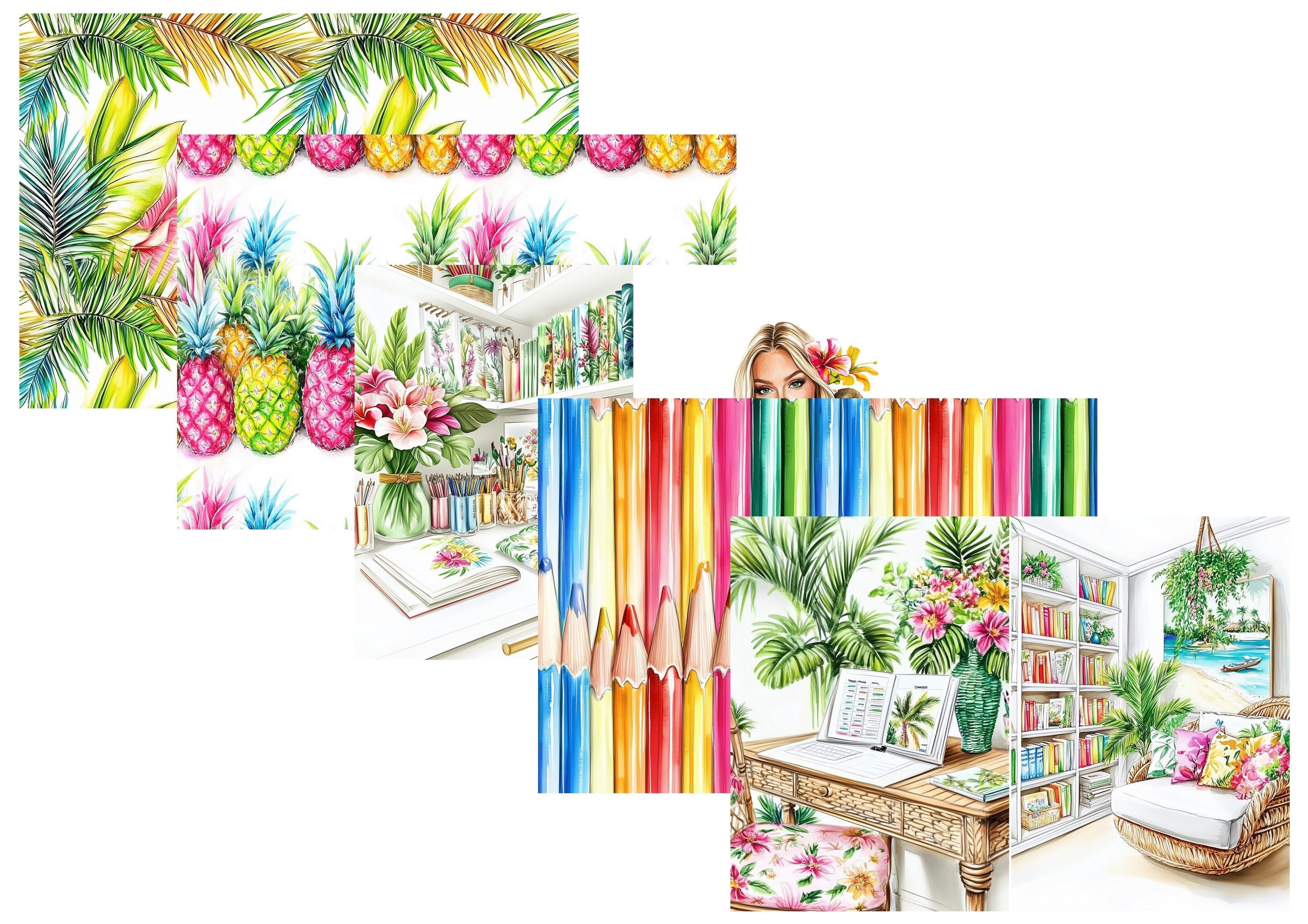 LovedbyGaby A4 journalpaper set Tropical planning