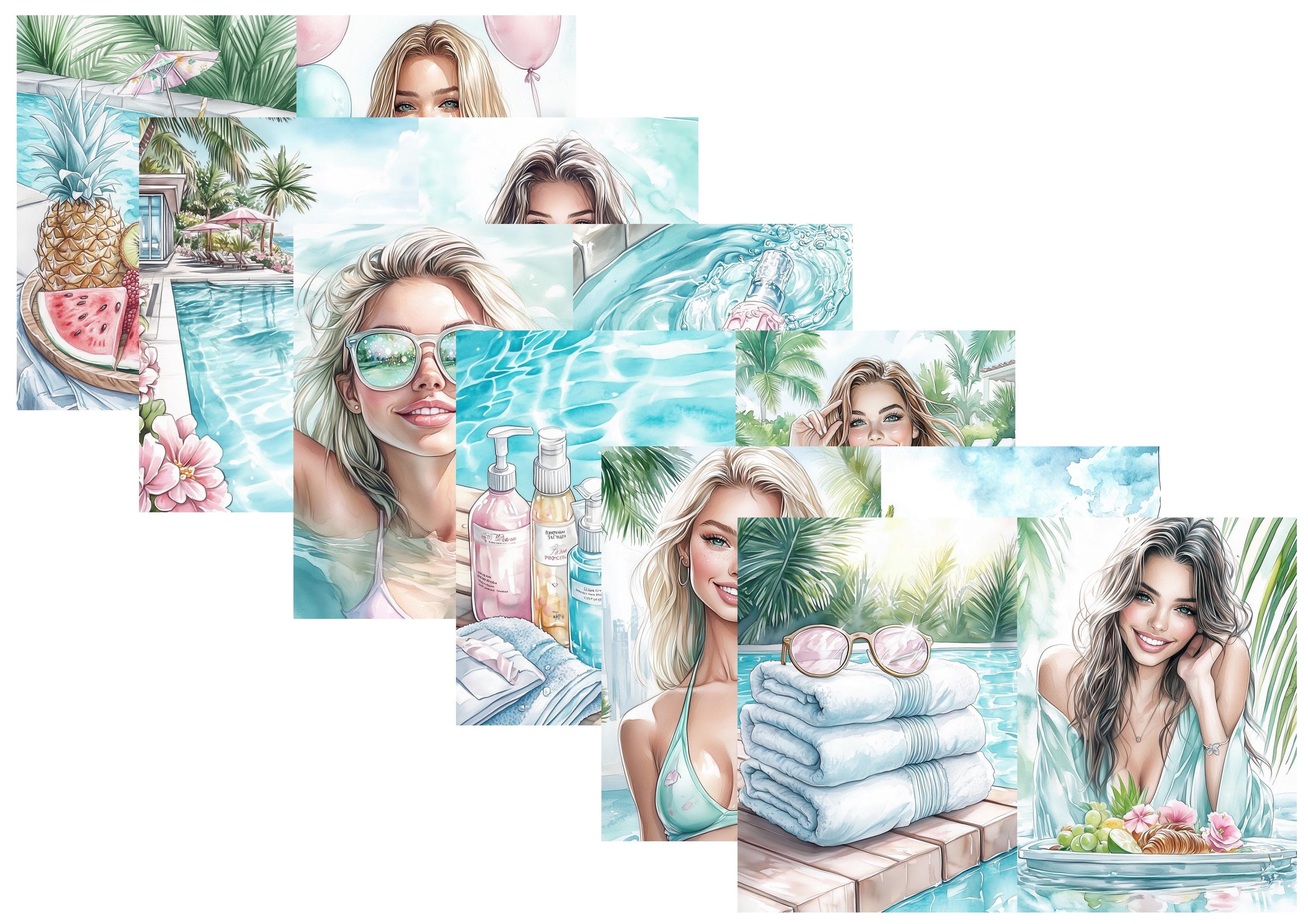 LovedbyGaby A4 journalpaper set Poolparty