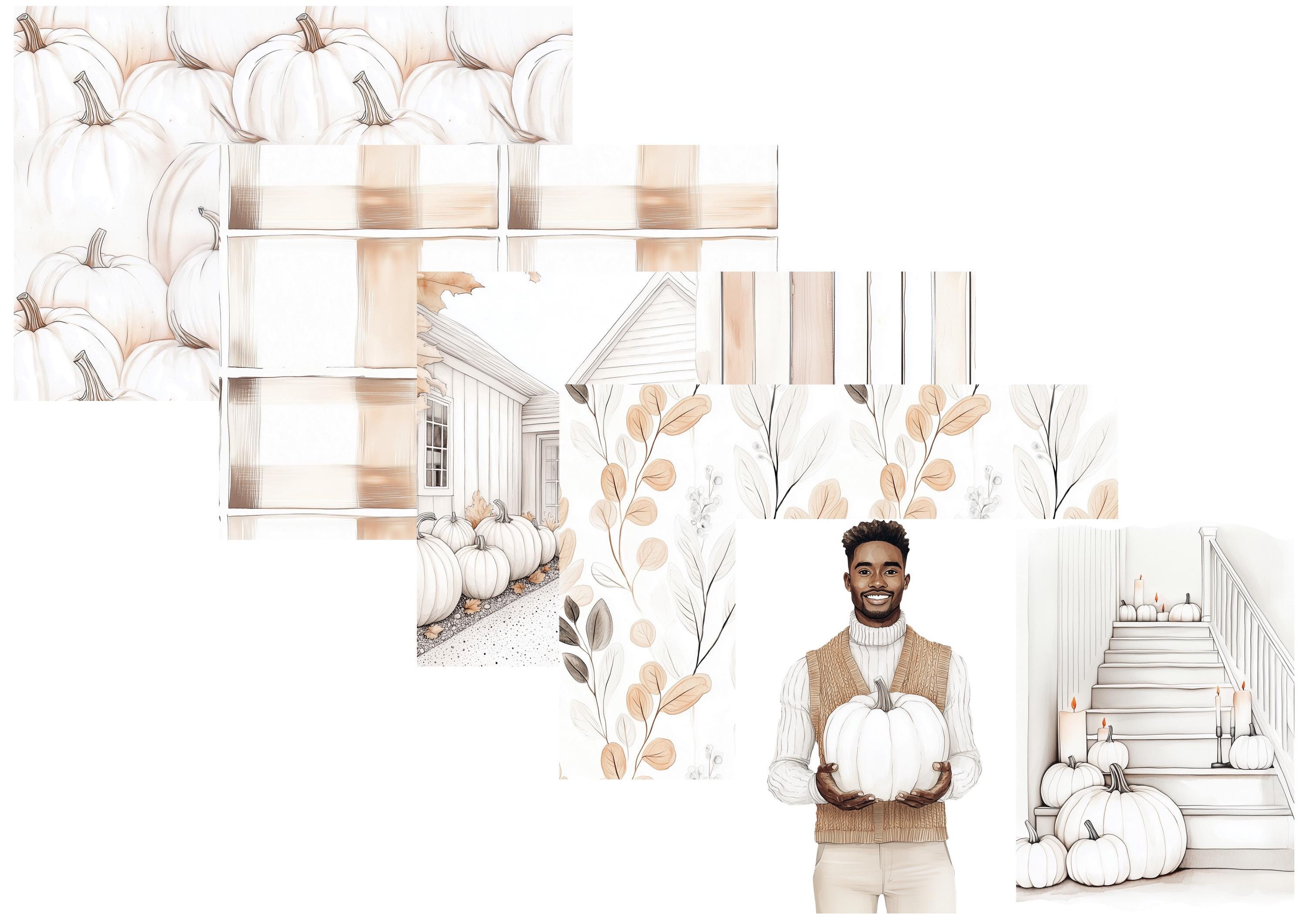 LovedbyGaby A4 journalpaper set white pumpkins