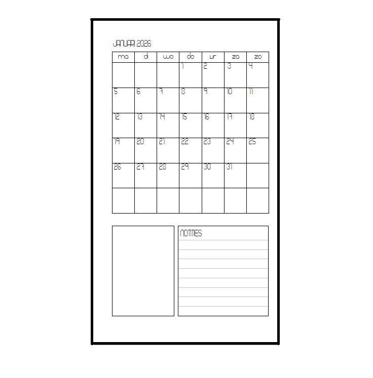 2026 A5 slim LovedbyGaby inserts Monthly