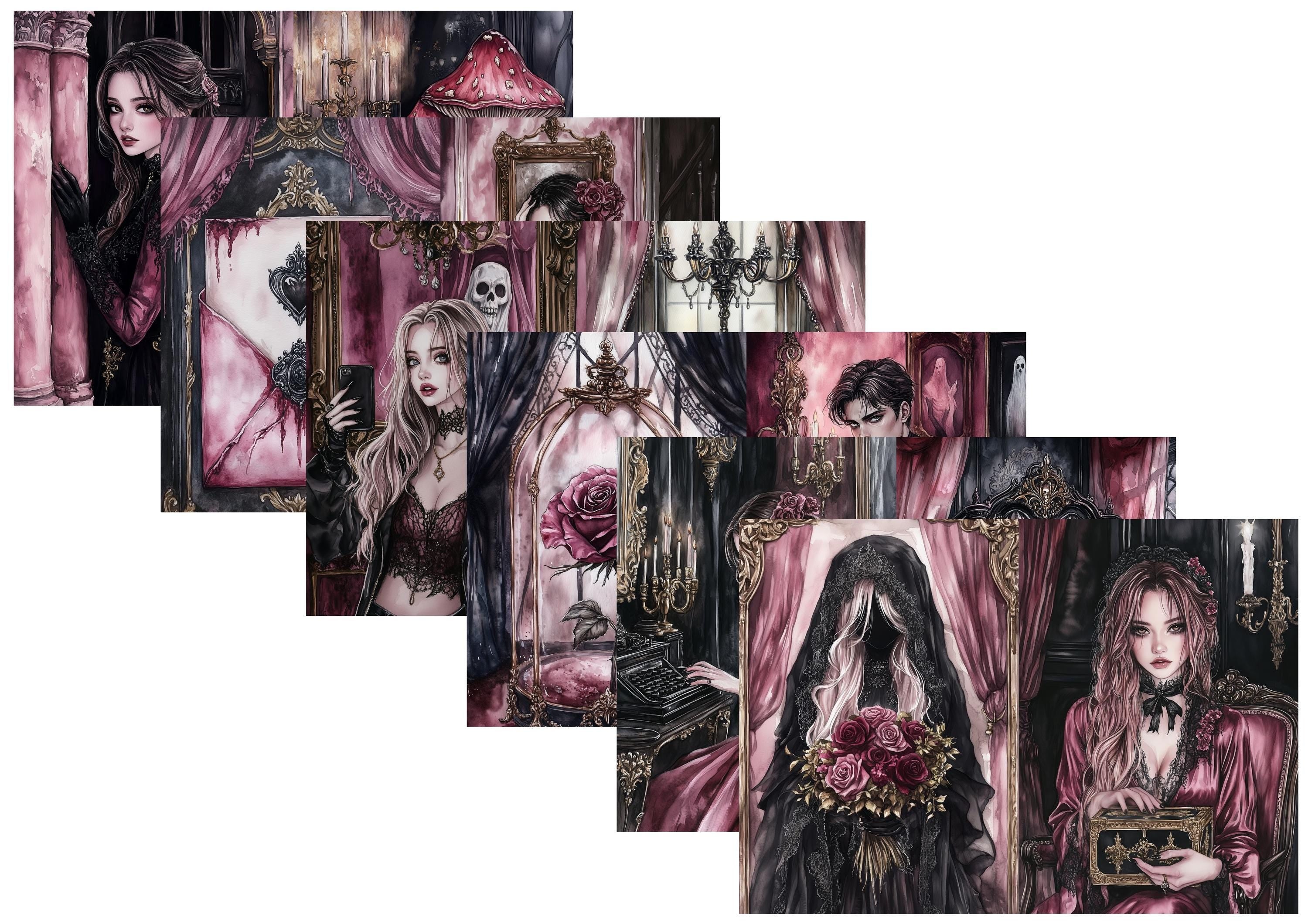 LovedbyGaby A4 papierset Haunted mansion junk