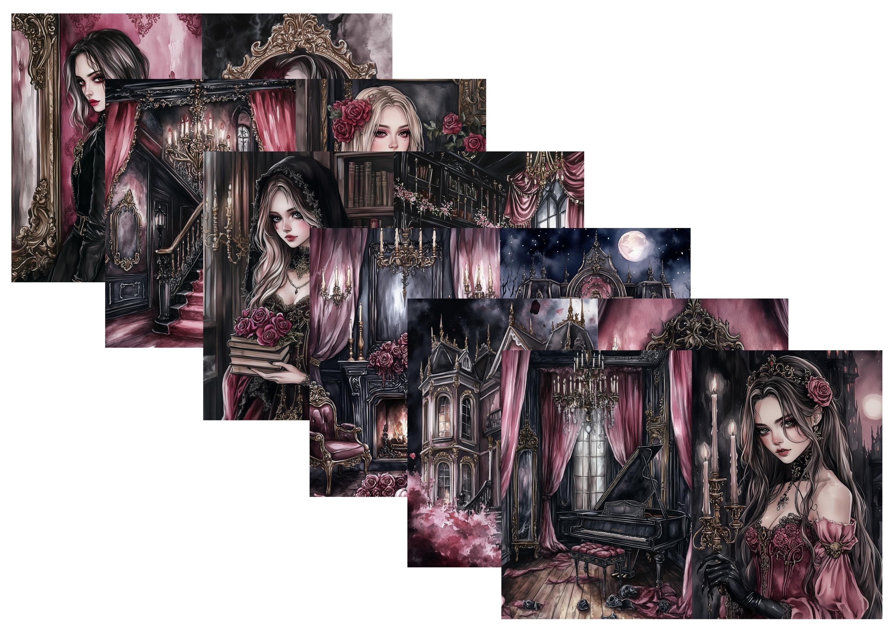 LovedbyGaby A4 papierset Haunted mansion junk