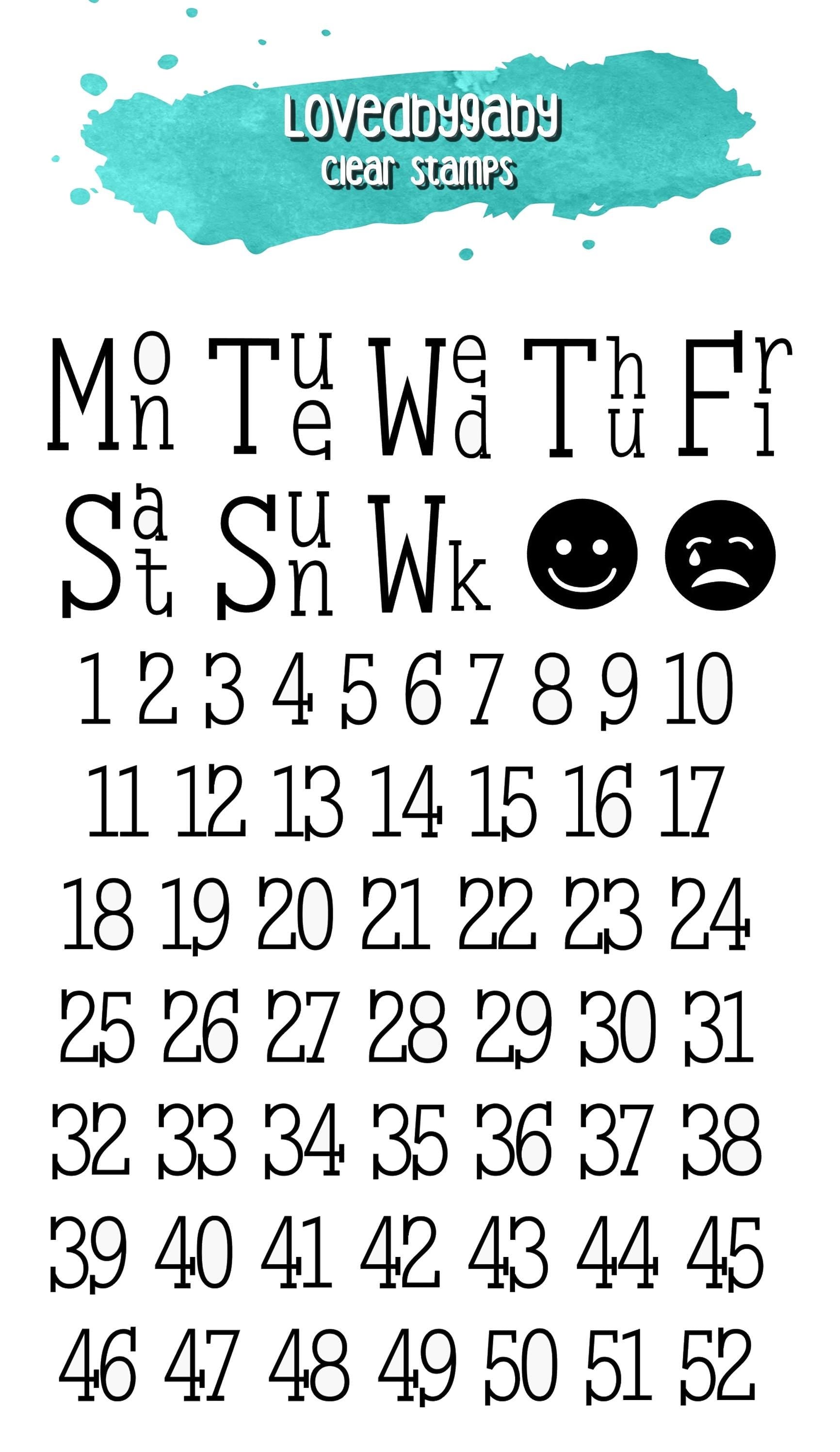 LovedbyGaby clear stamps week en nummers