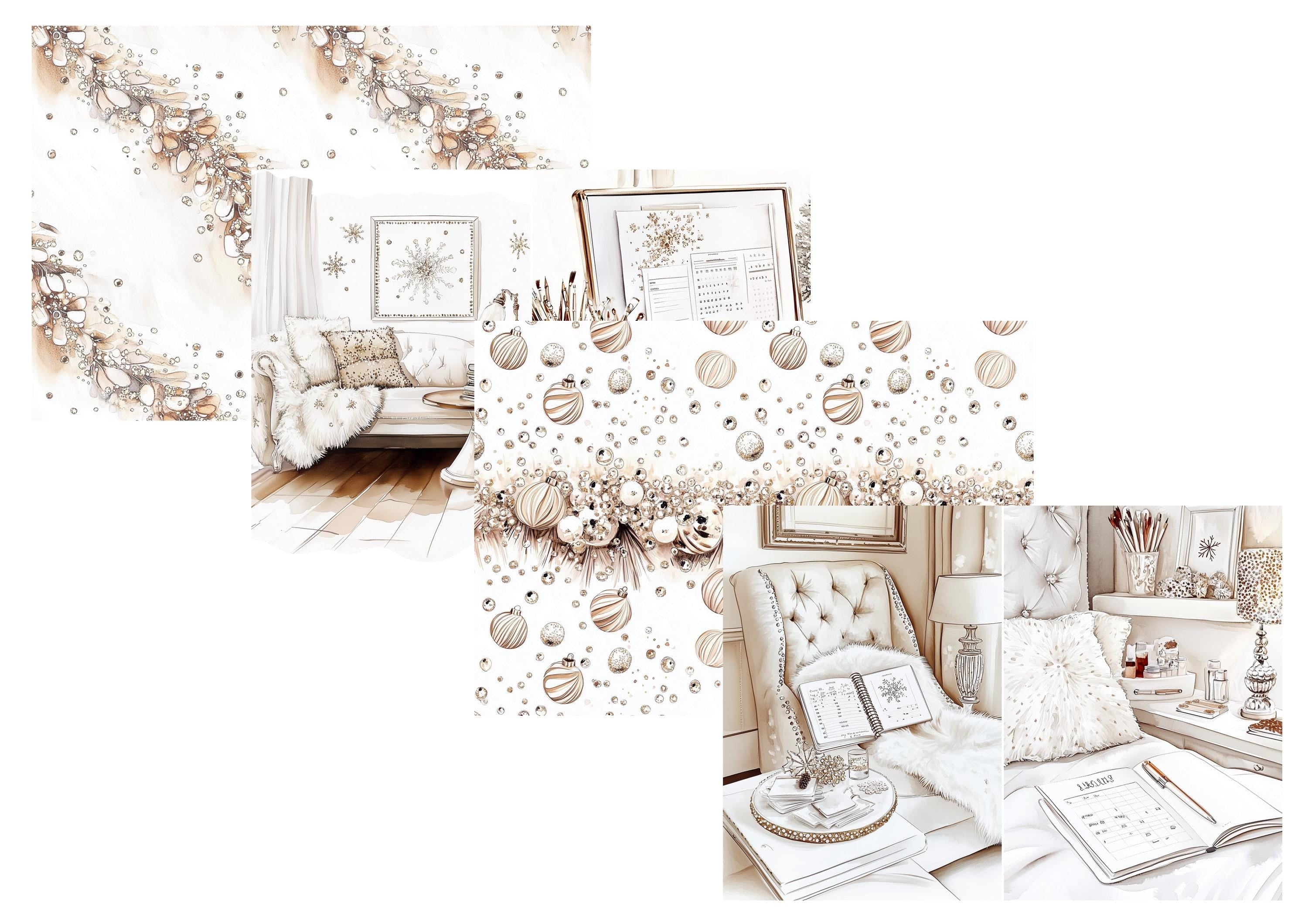 LovedbyGaby A4 journalpapier set Winterplan