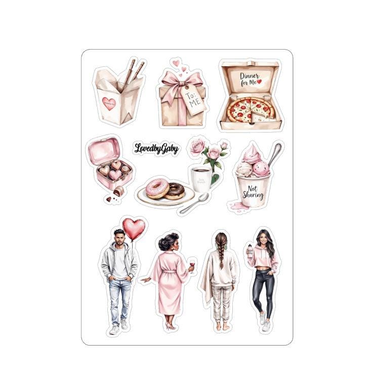 Autocollants LovedbyGaby : Amour de soi / Équipe des célibataires