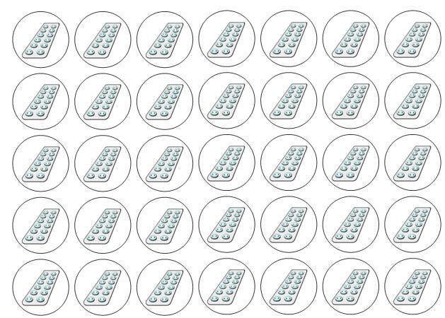 117 Euro/coin, medication, doctor, tooth/dentist, balloons and cooking stickers.