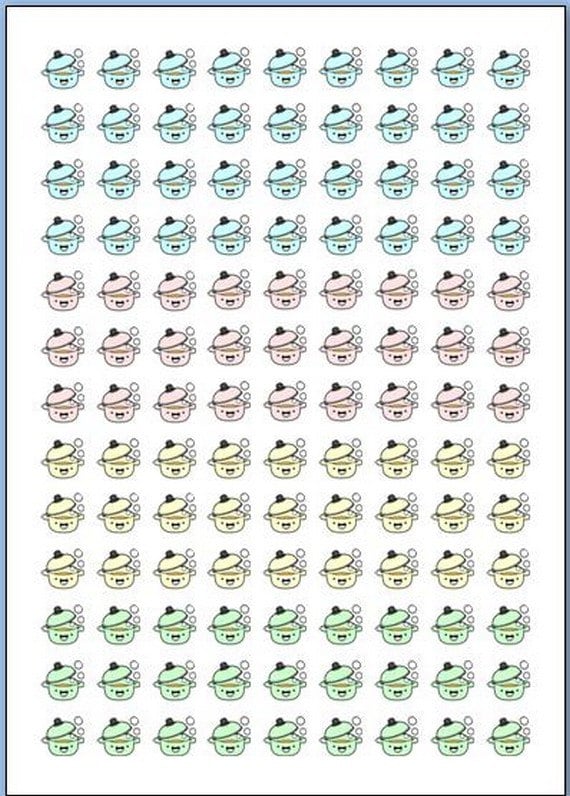 117 stickers watering/savings/cleaning/cooking pastel/pocketletters