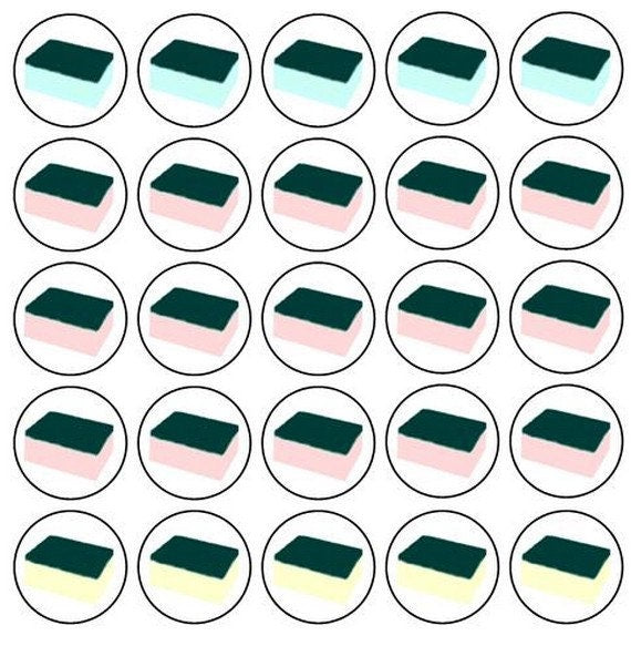 117 stickers watering/savings/cleaning/cooking pastel/pocketletters