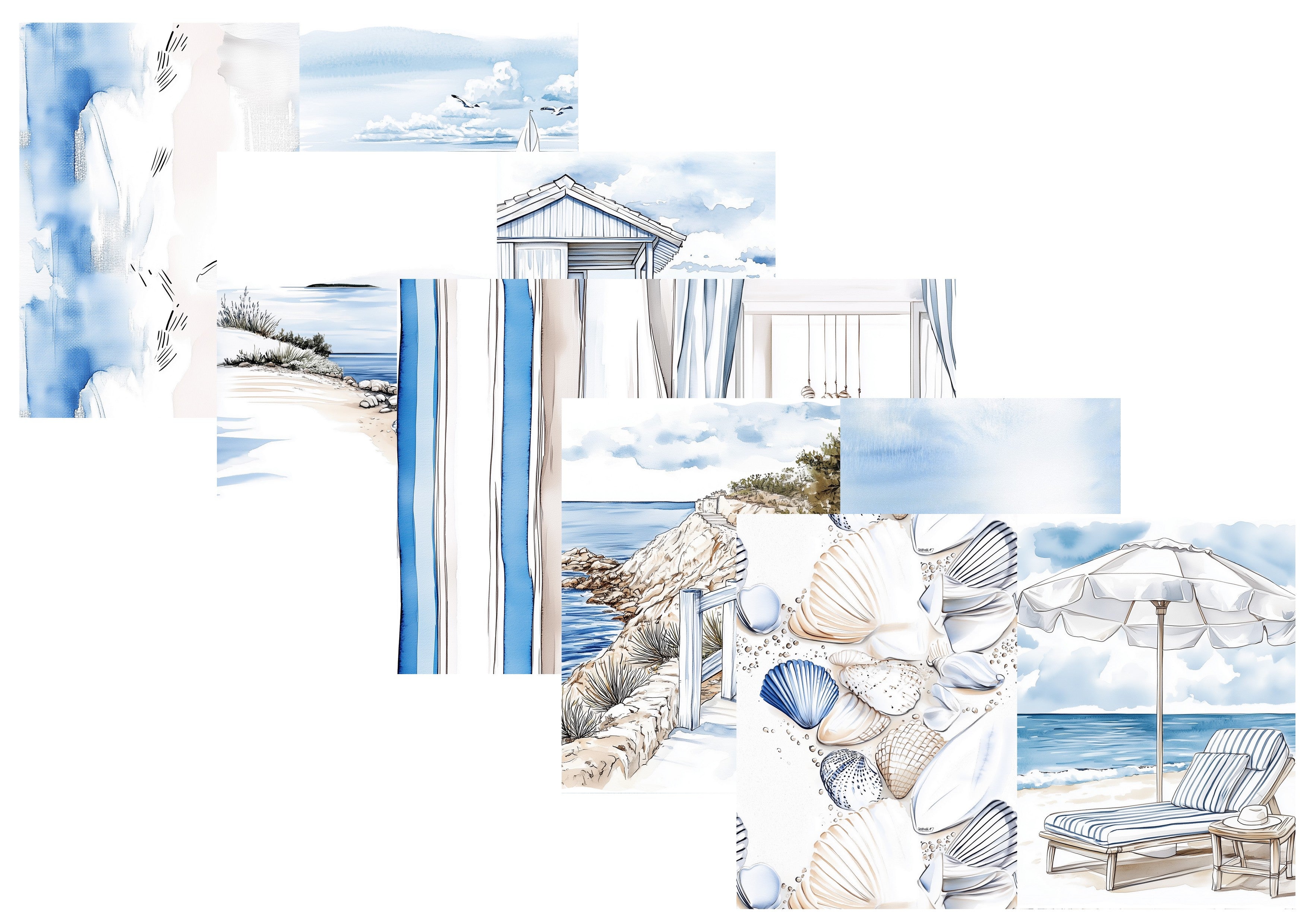 LovedbyGaby A4 journalpapier set Coastal dream