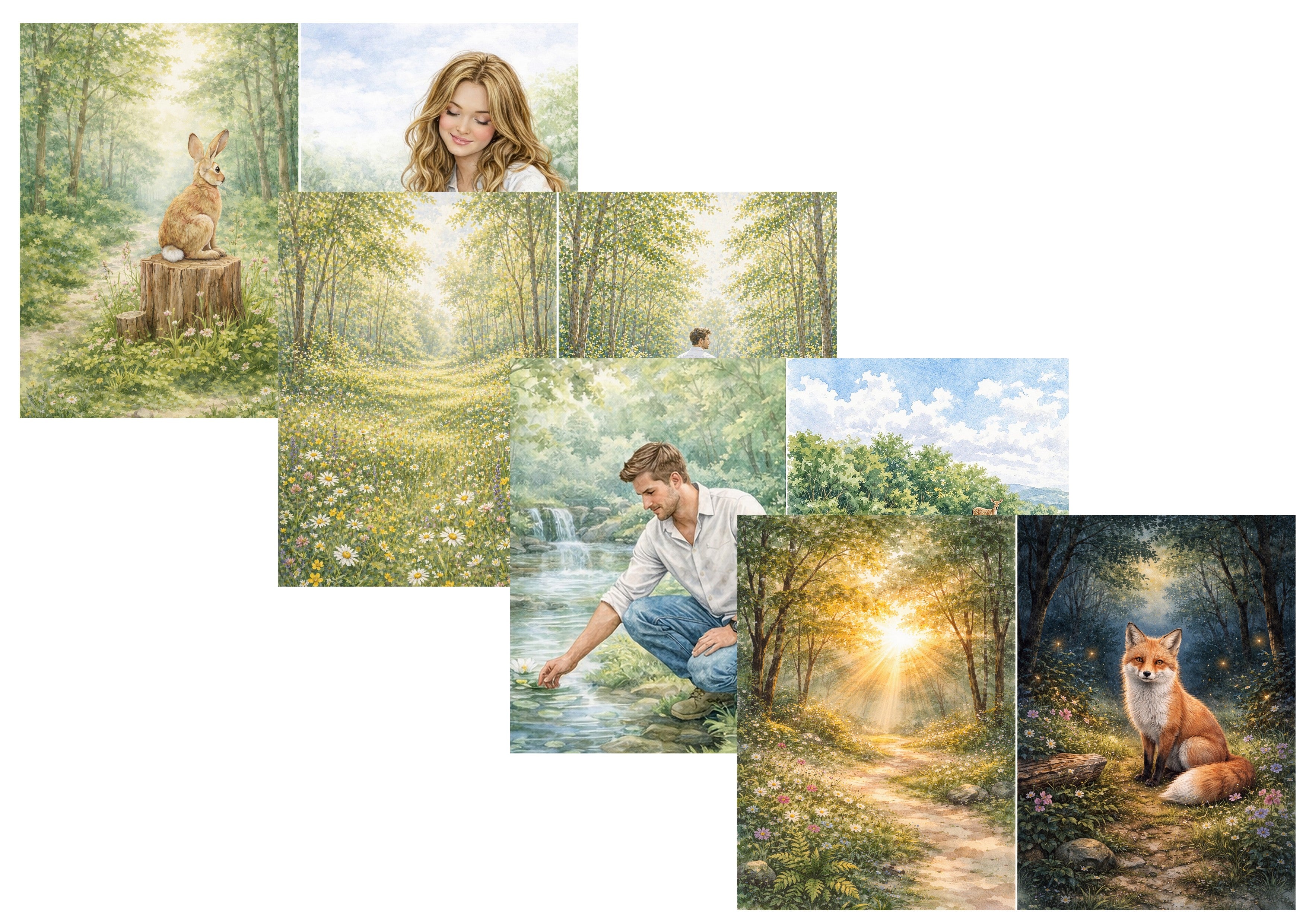 LovedbyGaby A4 journalpapier set Lente watercolor