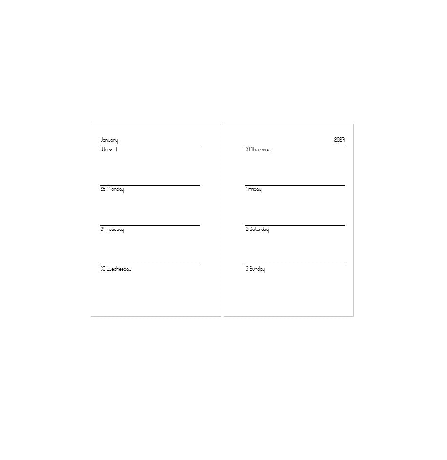 2027 LovedbyGaby pocket/A7 weekly inserts