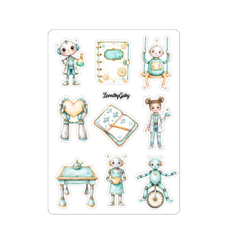 LovedbyGaby autocollants robots sympathiques