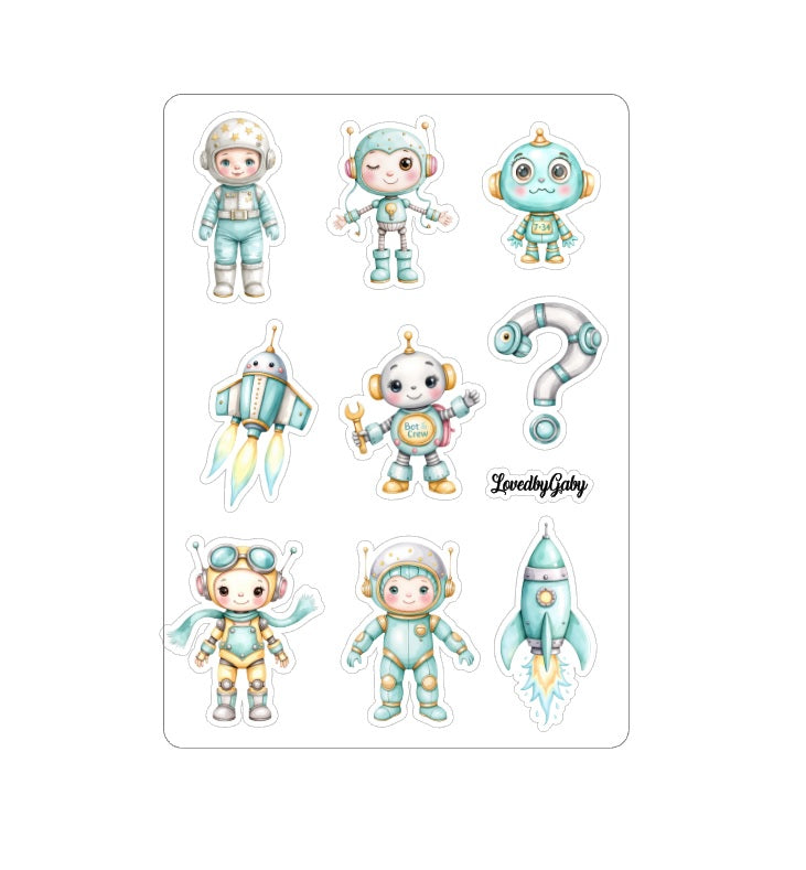 LovedbyGaby autocollants robots sympathiques
