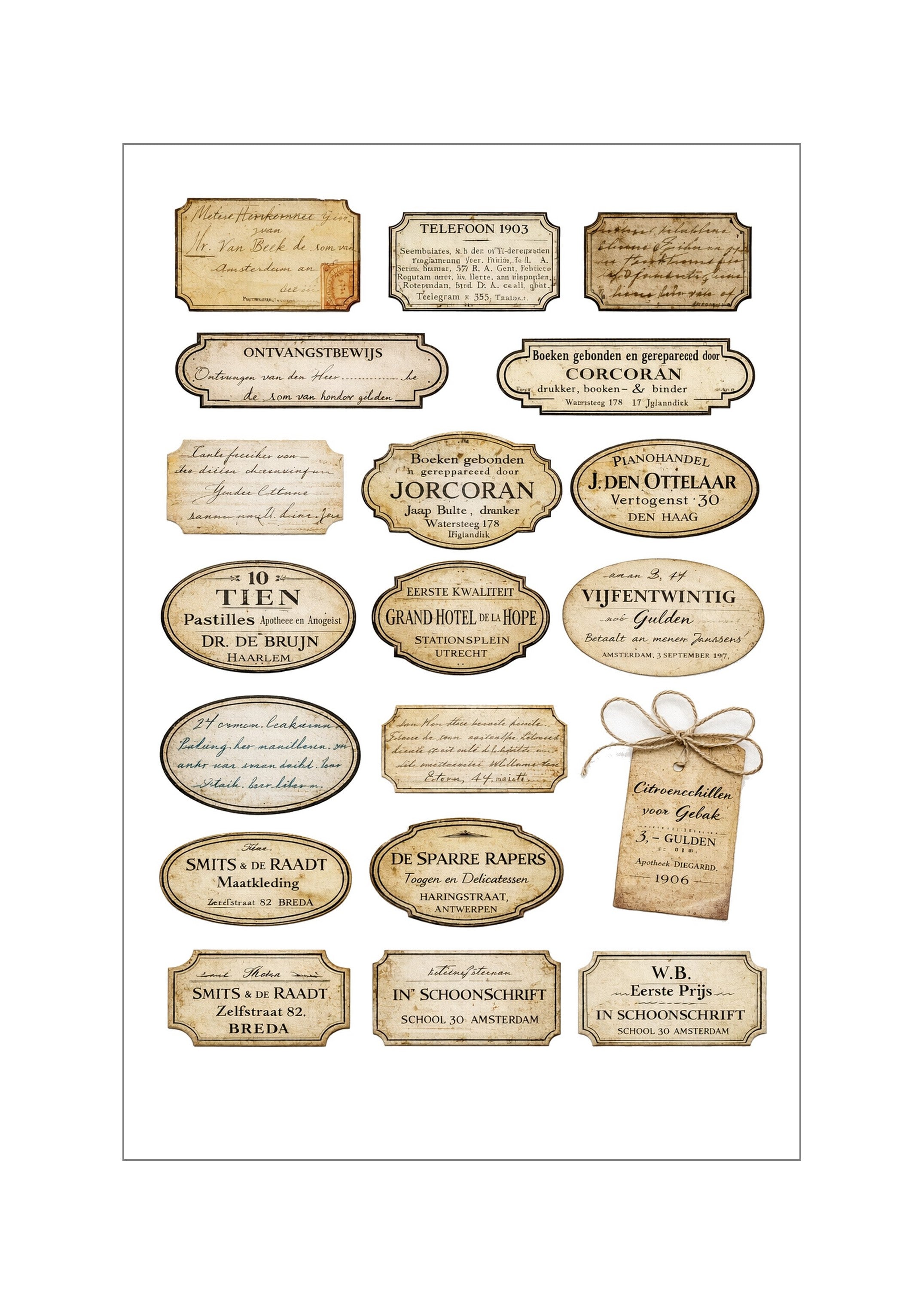 LovedbyGaby A5 rub-ons labels, scheuren en bloemen