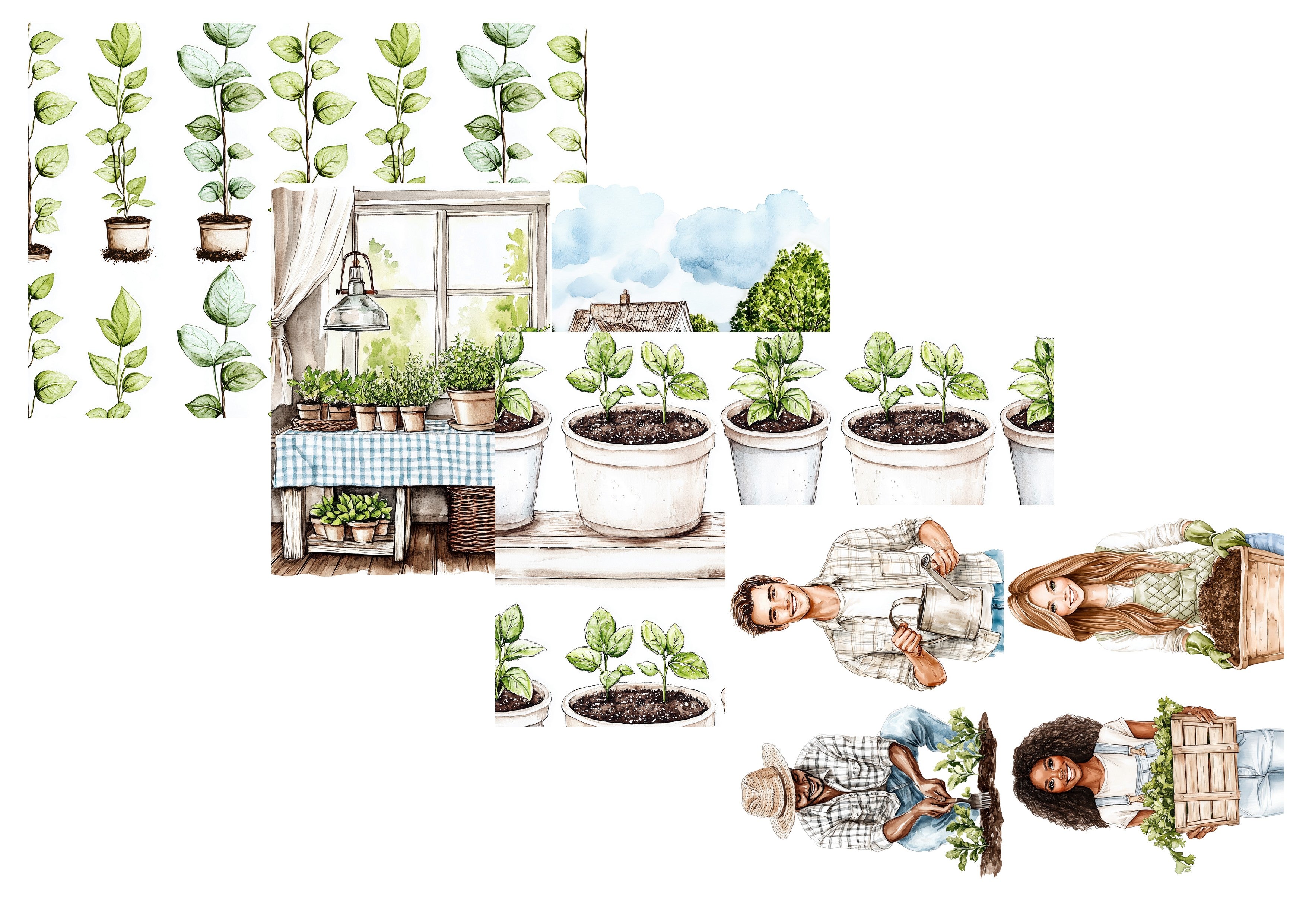 LovedbyGaby Conjunto de papel para cuaderno A4 de Jardinería