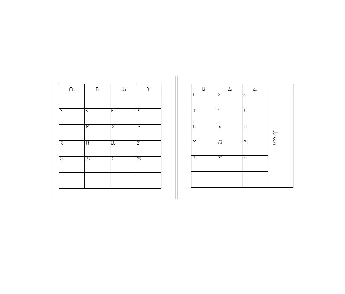 2027 Pocket wide monthly