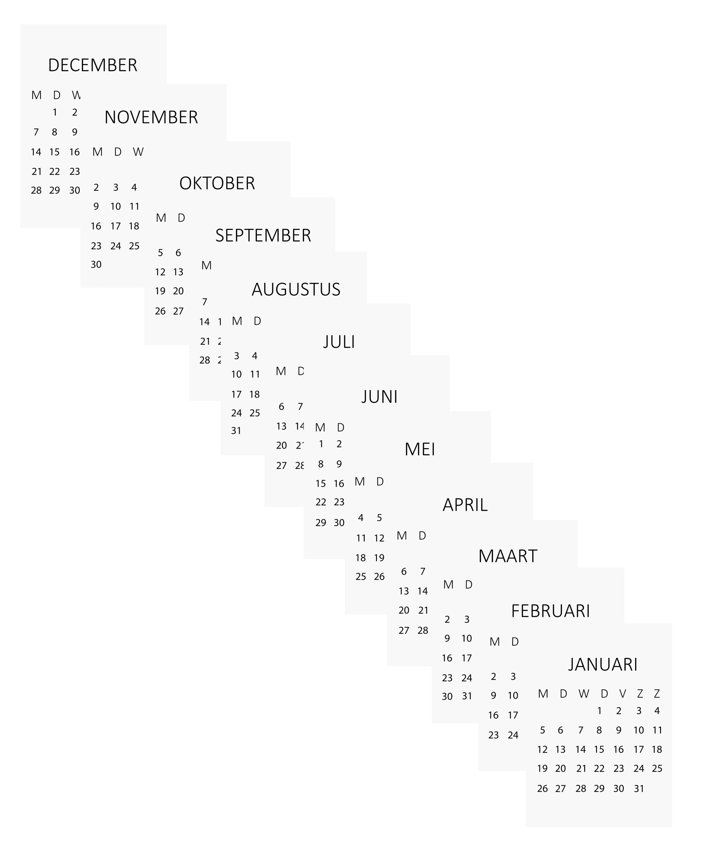 LovedbyGaby 2026 maand journaling cards