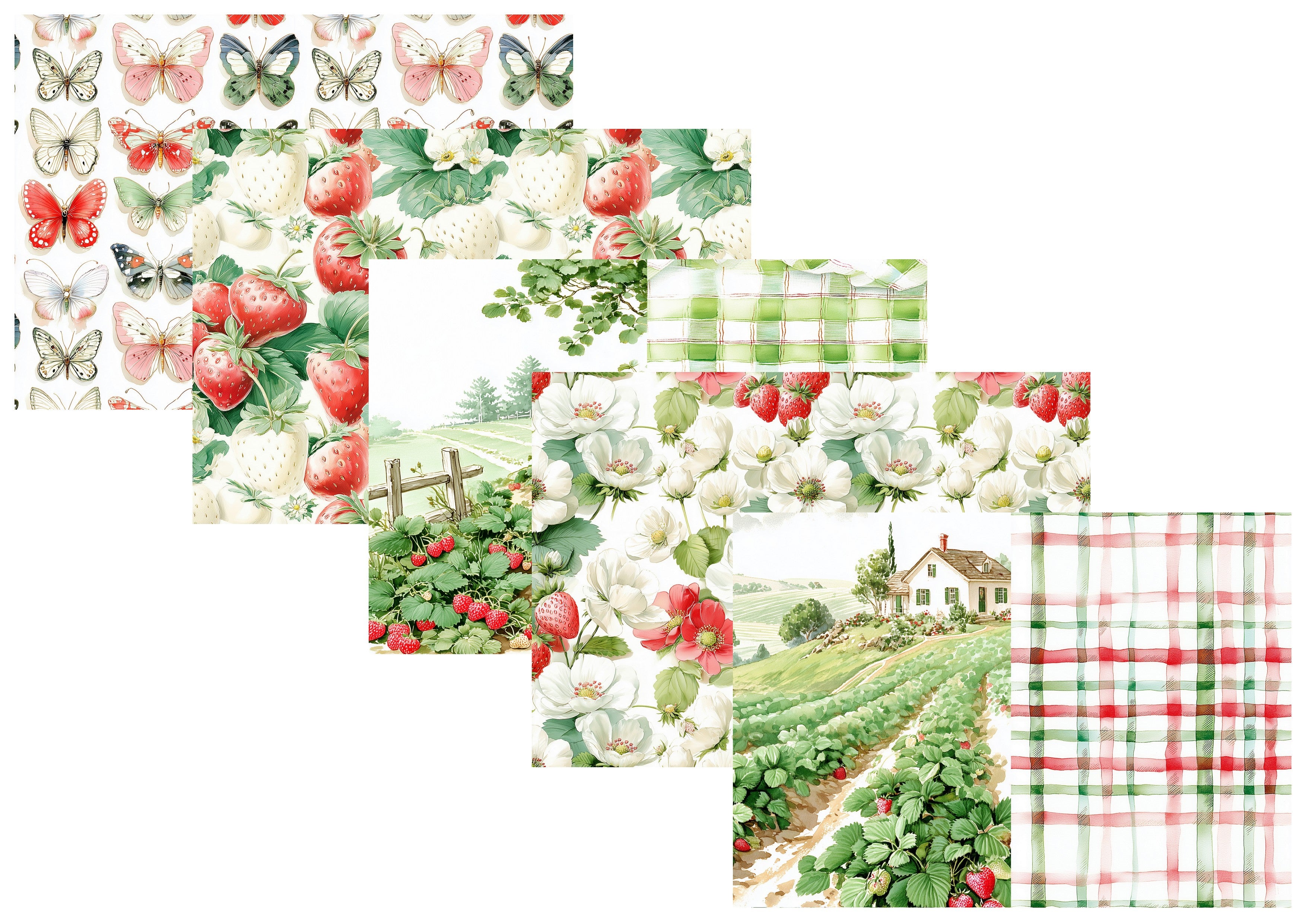 LovedbyGaby A4 journalpapier set Aardbeien
