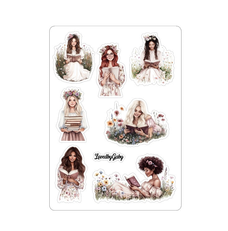LovedbyGaby stickers Books and Flowers