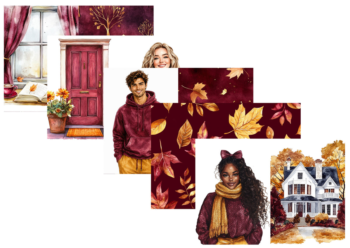 LovedbyGaby journalpapier set Fall Burgundy