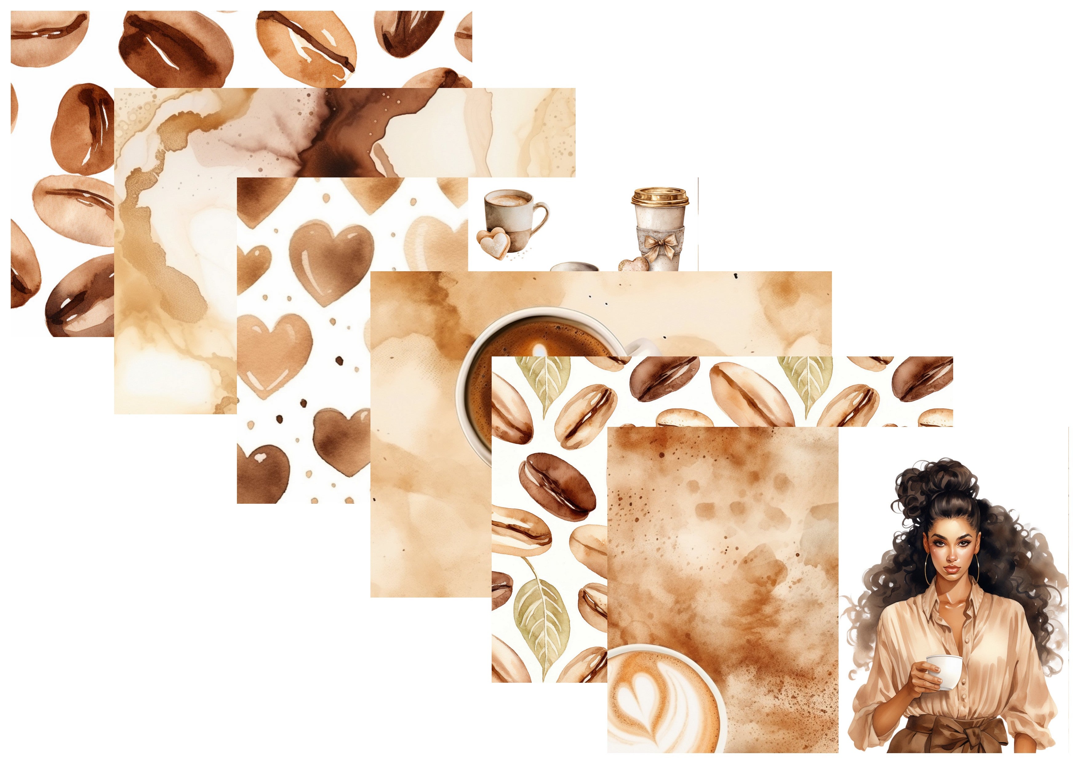 LovedbyGaby A4 en A5 journalpapierset Coffeelover