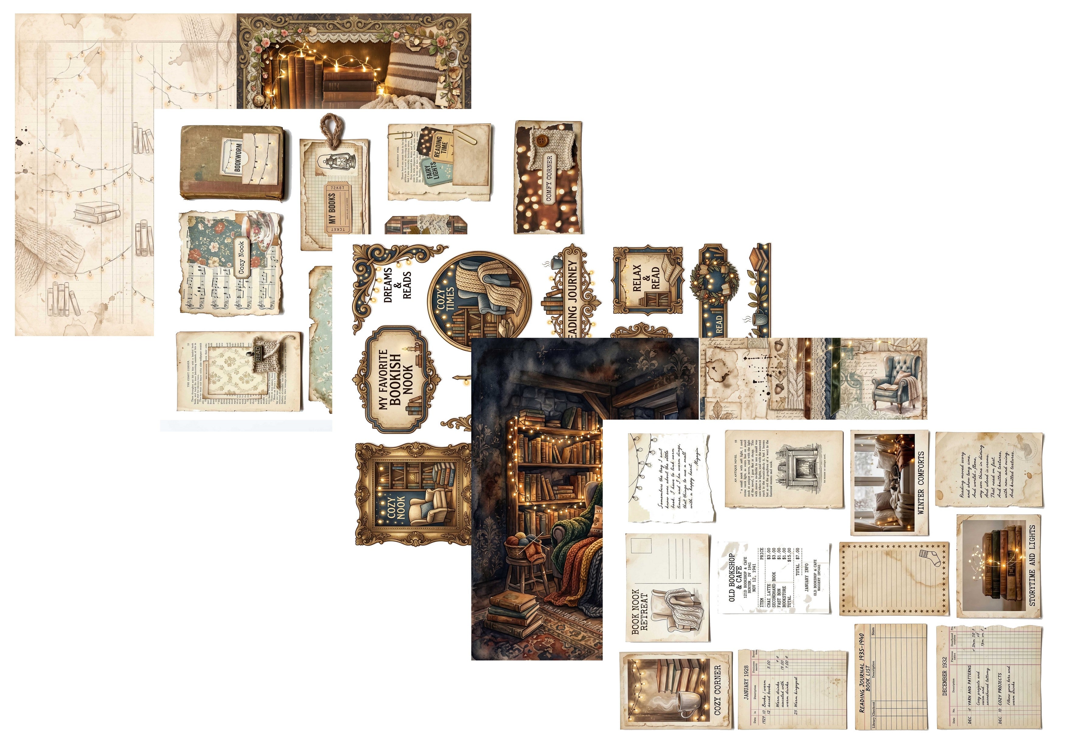 LovedbyGaby A4 journalpapier set Cosy Books