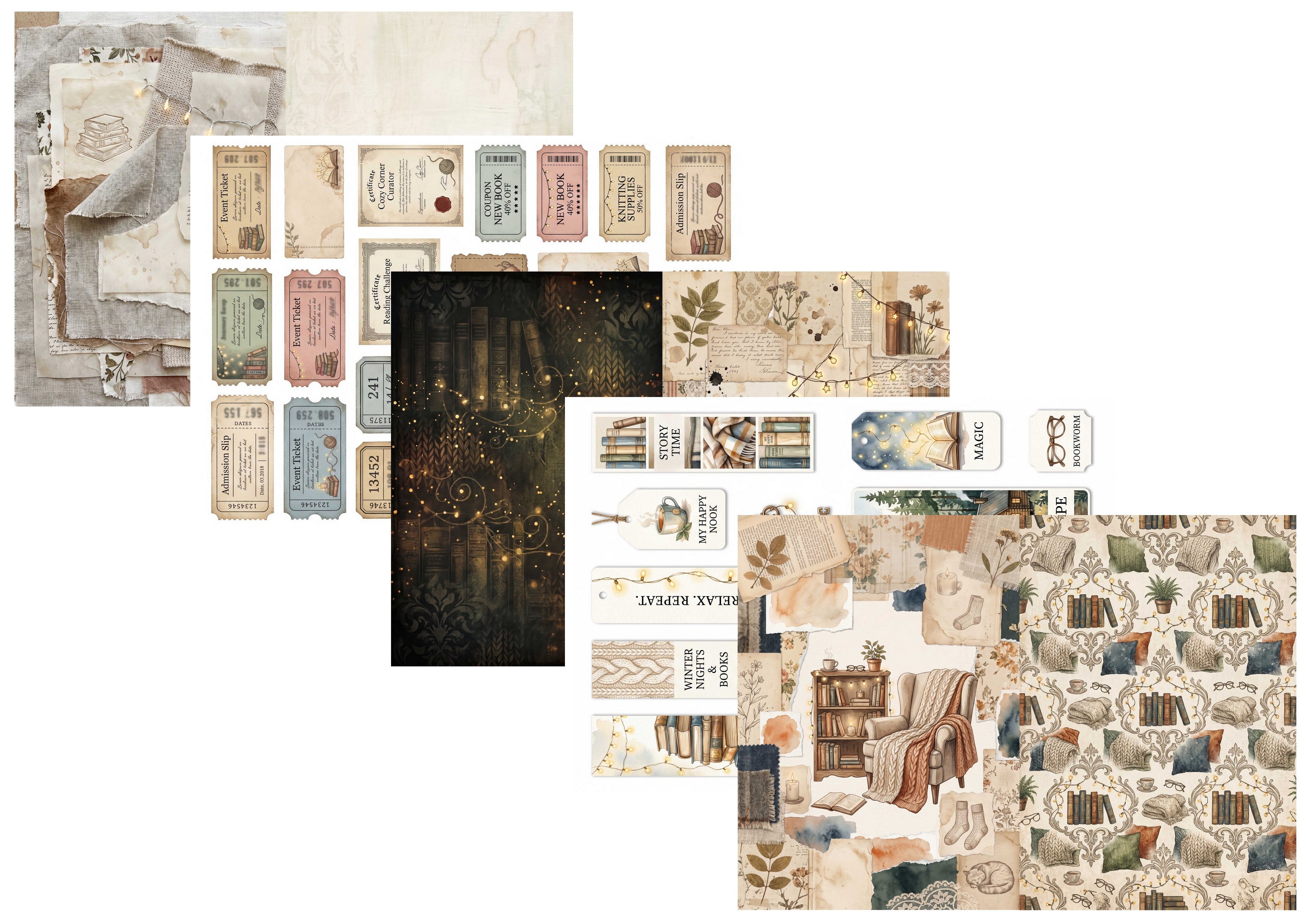 LovedbyGaby A4 journalpapier set Cosy Books
