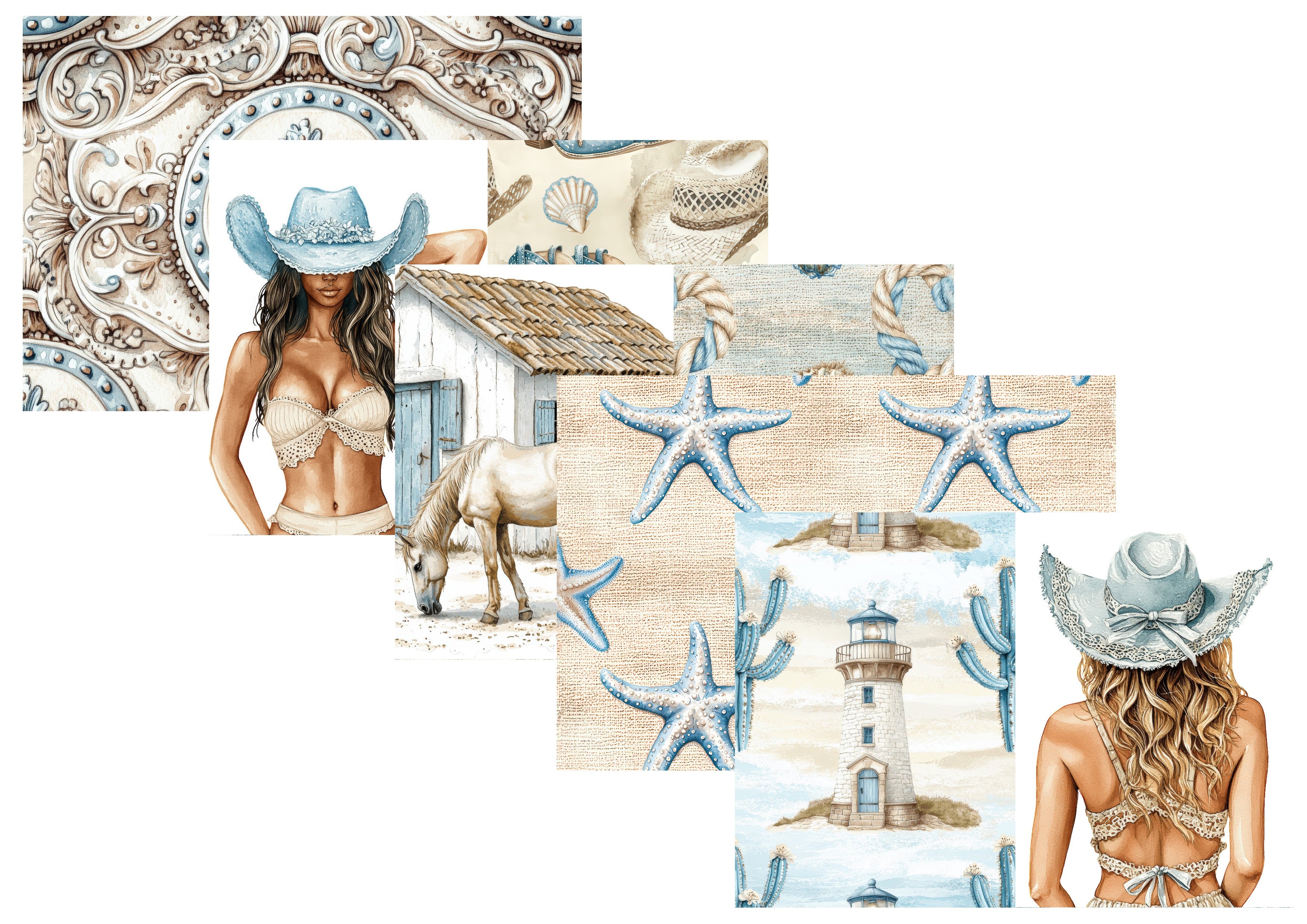 LovedbyGaby A4 Notizblock-Set Summer Cowgirl