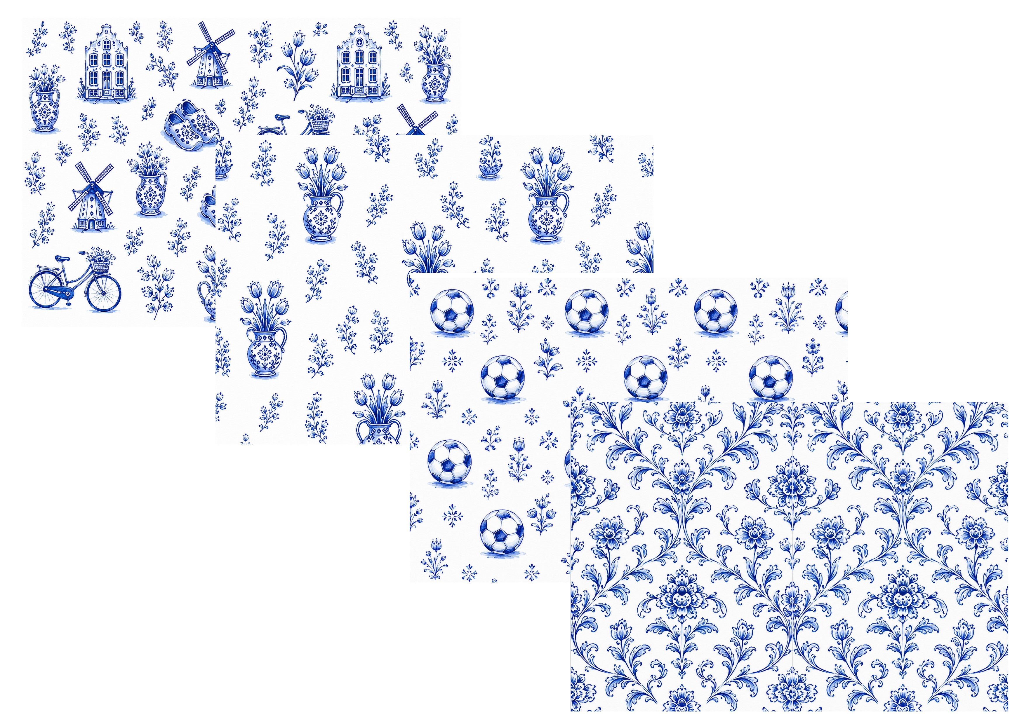 LovedbyGaby A4 journalpapier set Delfs blauw