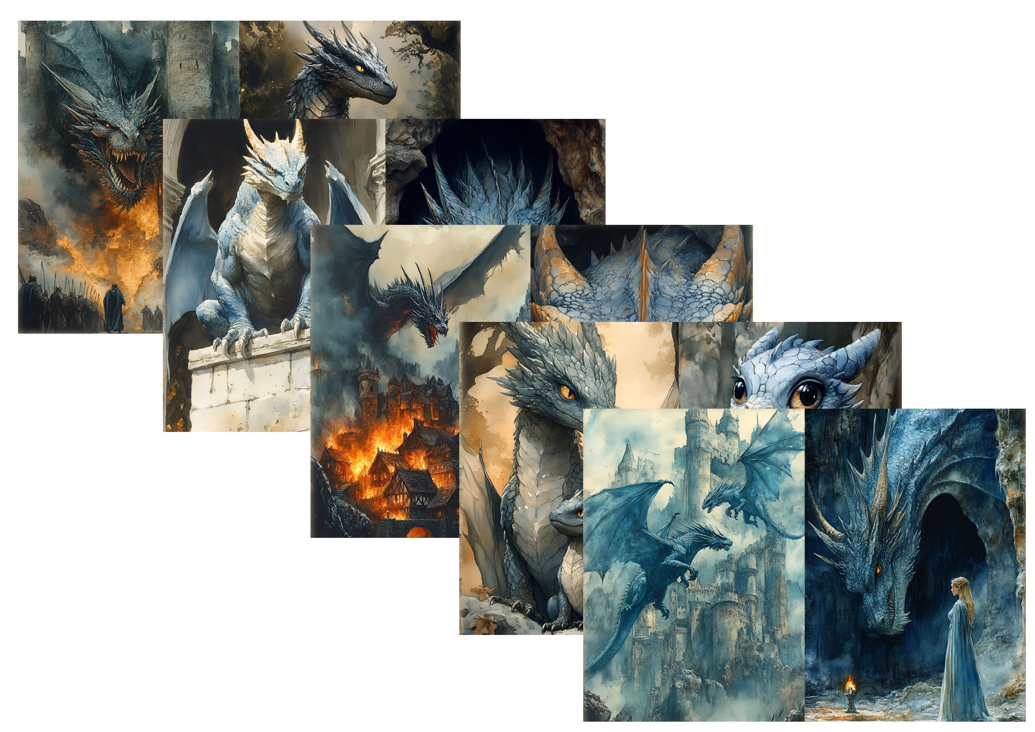 LovedbyGaby A4 journalpapier set Dragons