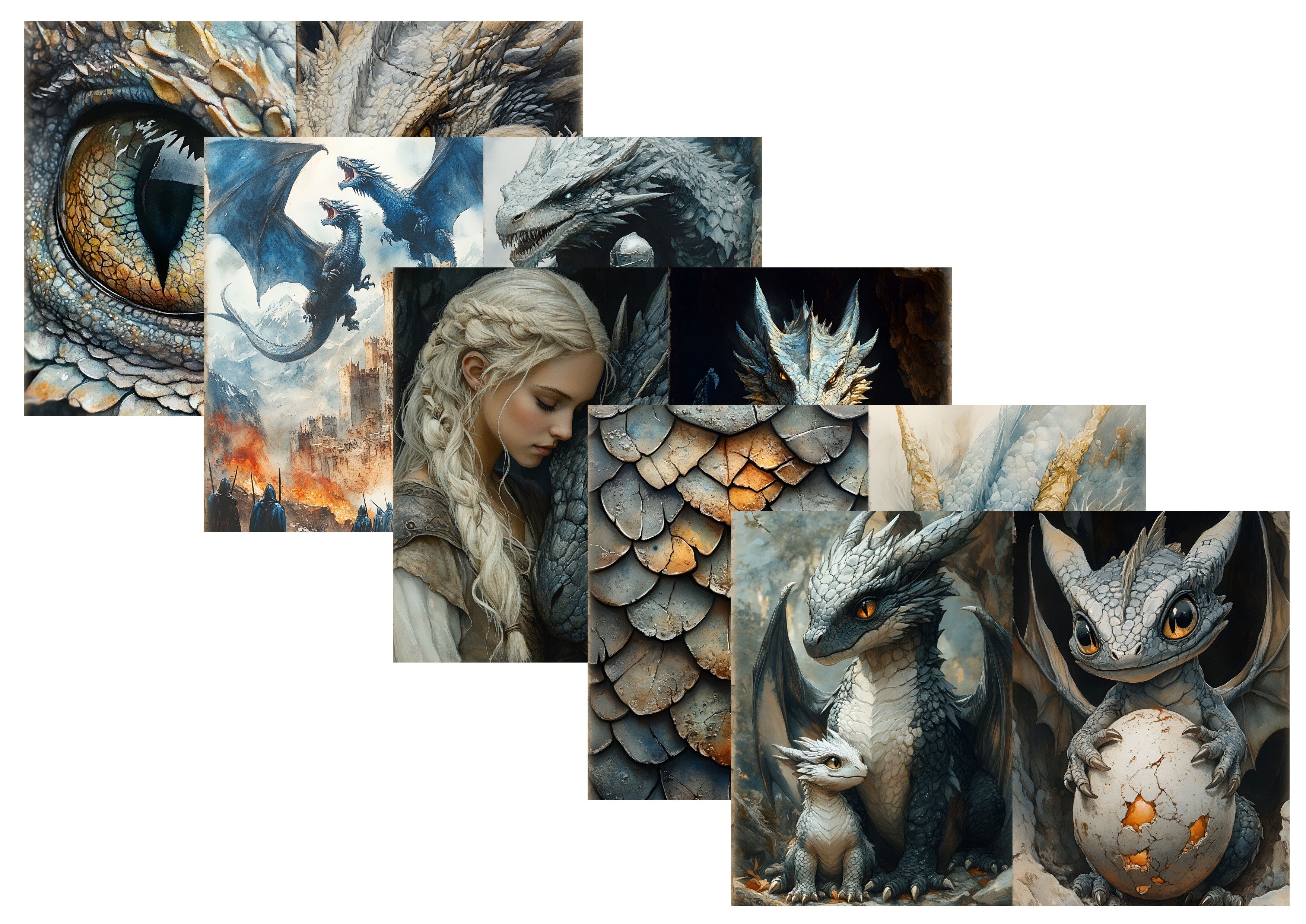 LovedbyGaby A4 journalpapier set Dragons