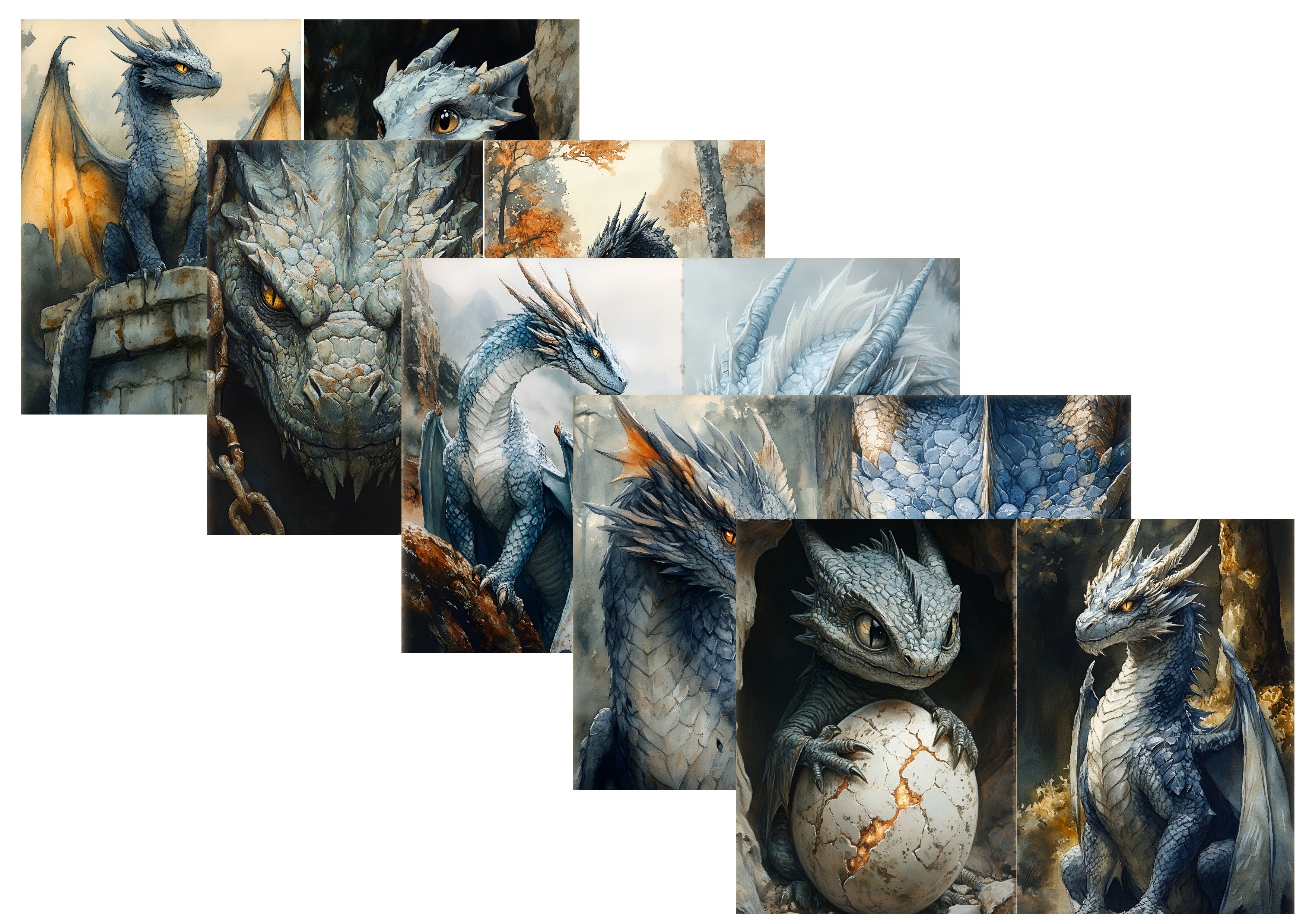 LovedbyGaby A4 journalpapier set Dragons