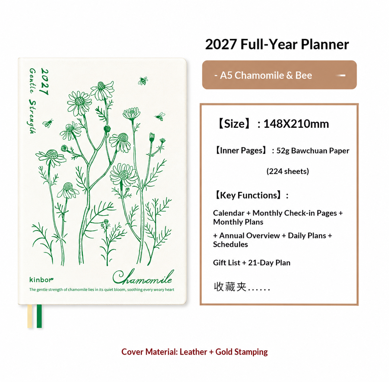 2027 Kinbor A6 en A5 daily planners