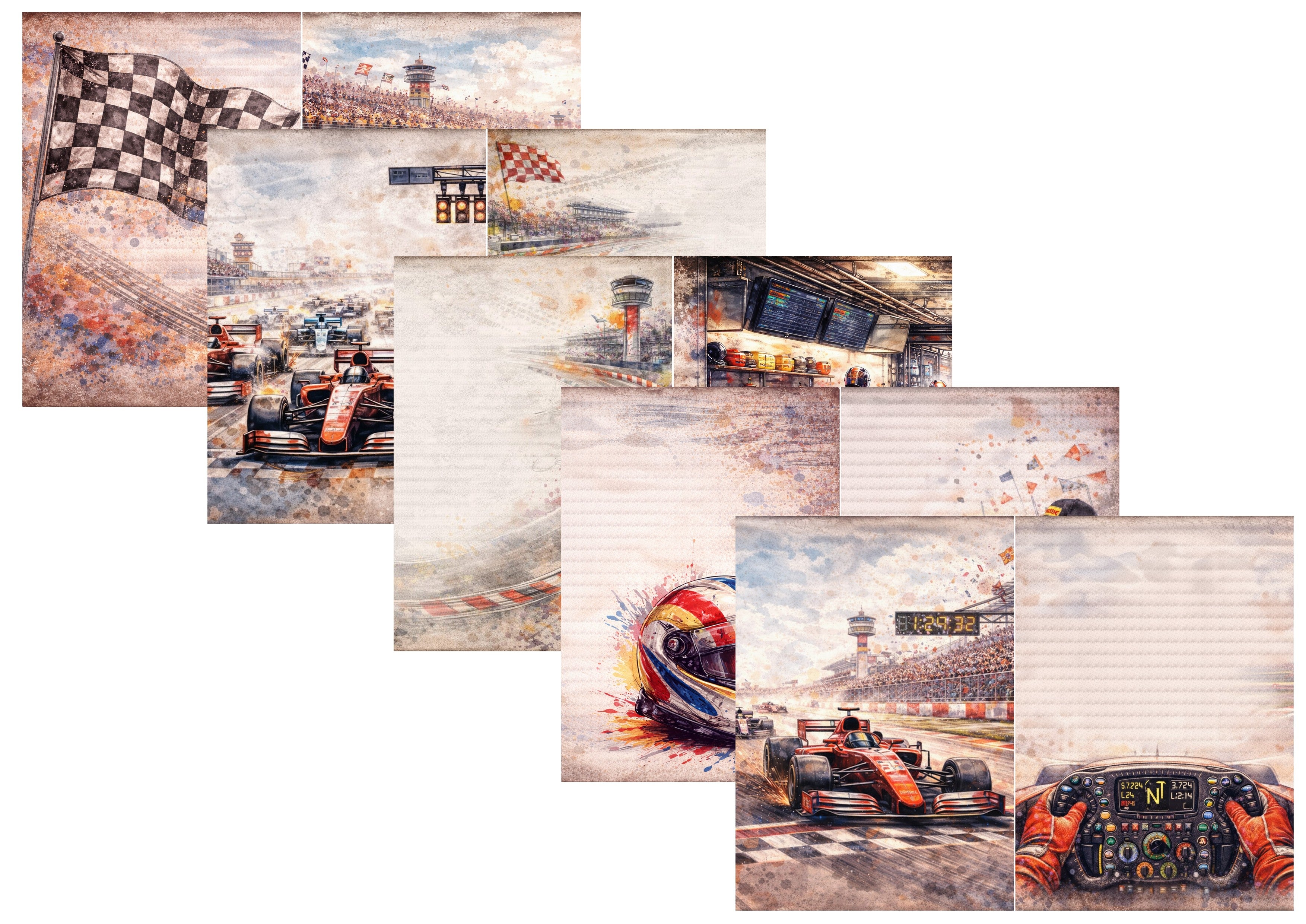 LovedbyGaby A4 journalpapier set Racing