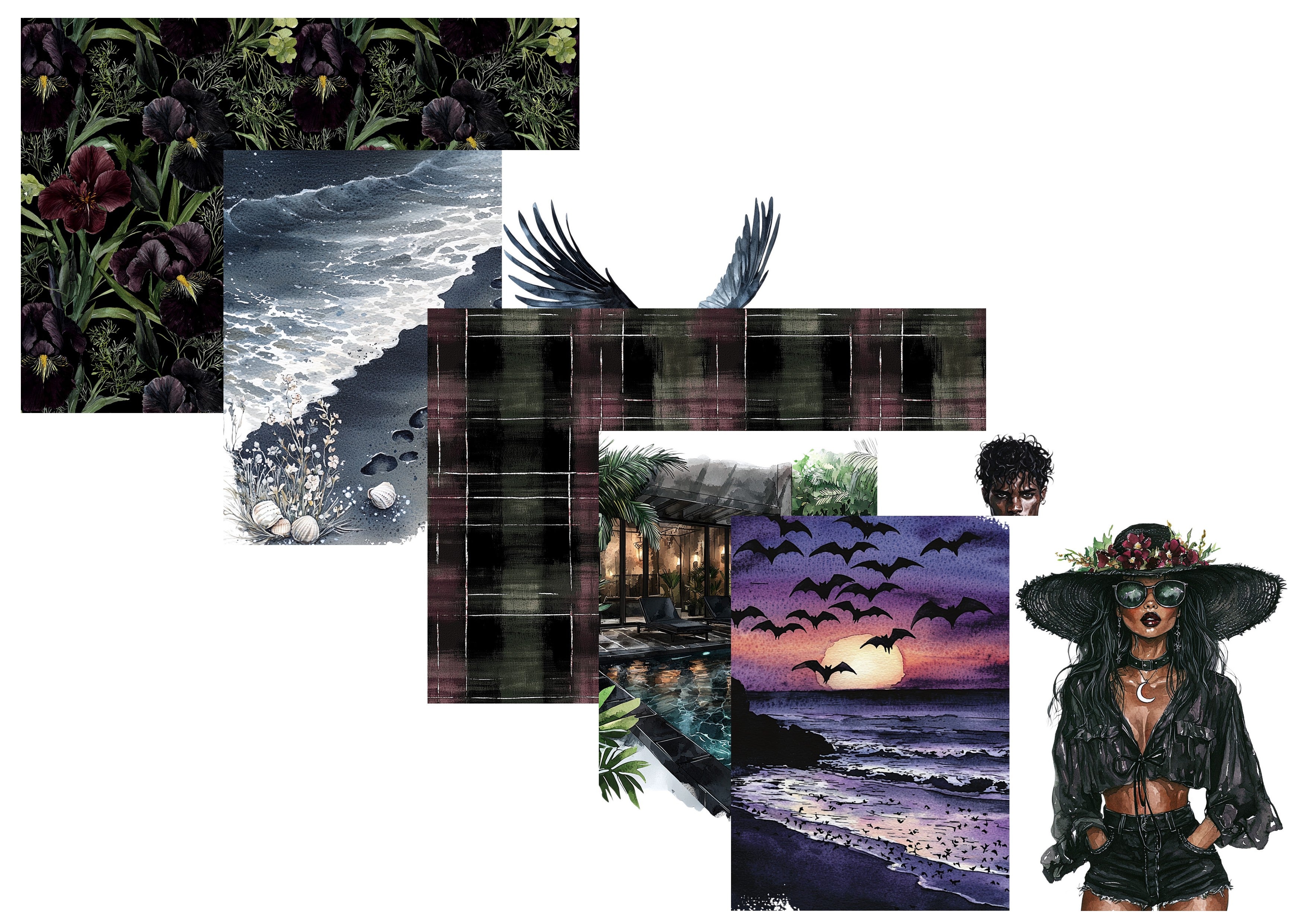LovedbyGaby A4 journalpapier set Gothic Summer