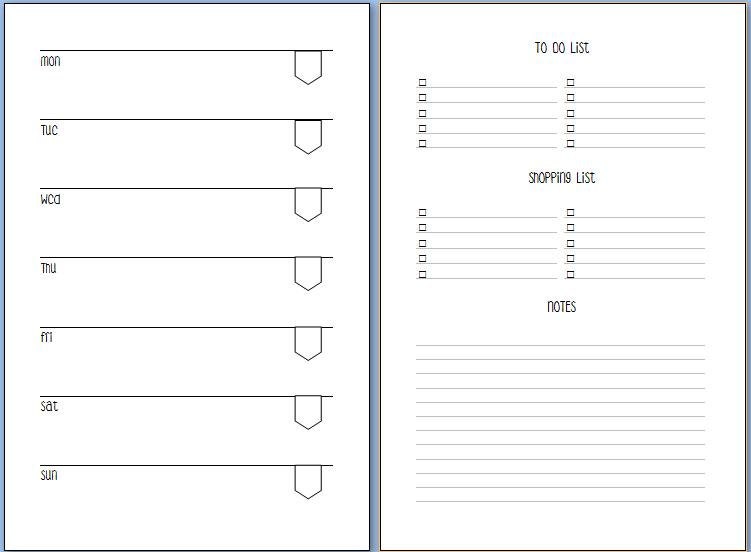A5 or personal inserts undated