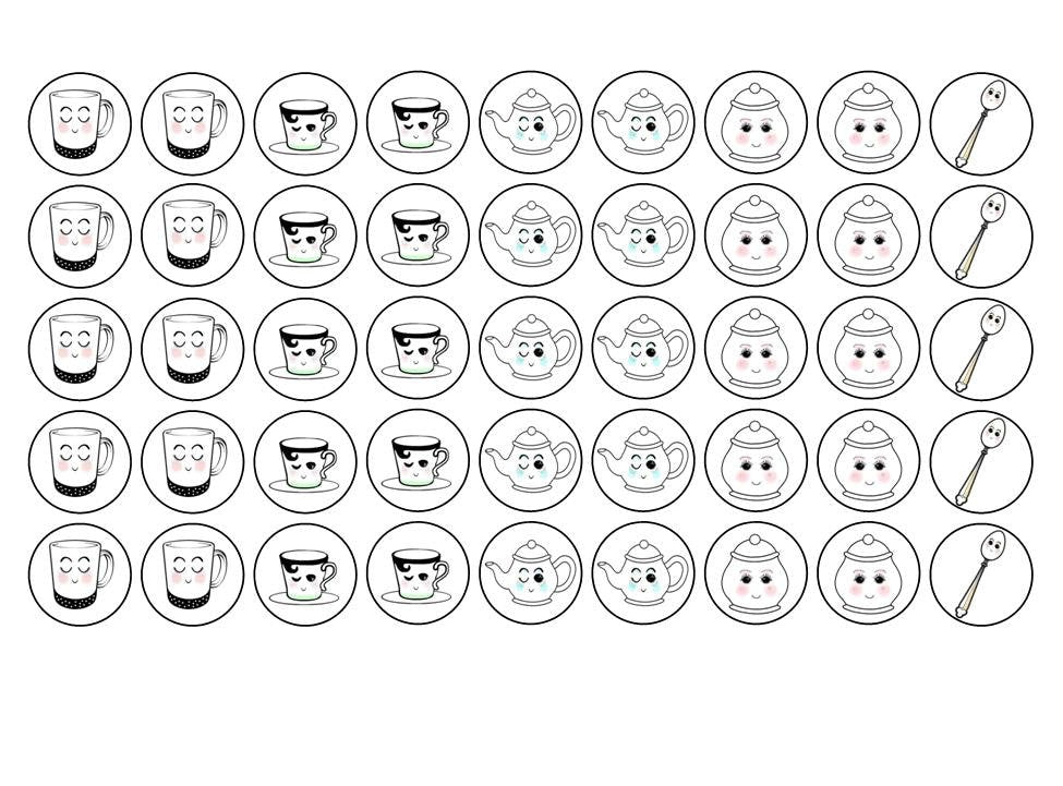 117 round plannerstickers "cups"