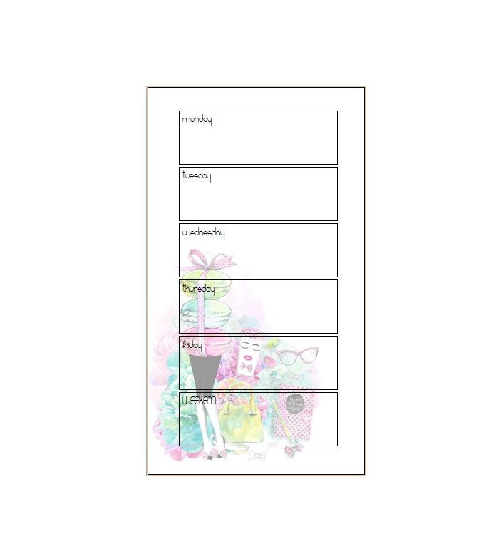Personal weekly notepad/inserts