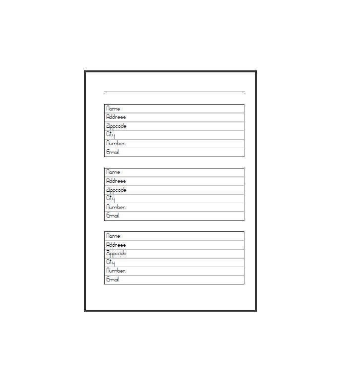 TN A6 "Addresses"