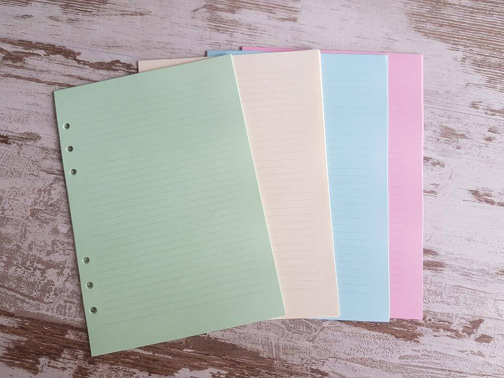 Pastel ruled paper