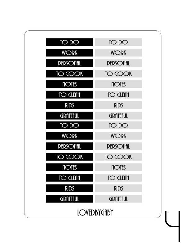 LovedbyGaby grey/rosegold/black planning stickers