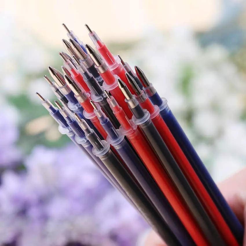Sparkling rollerball refills blue, red or black