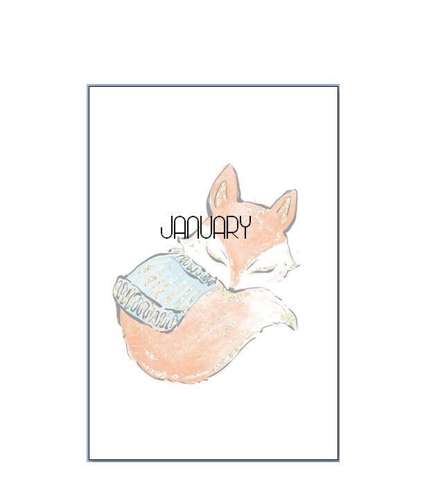 2026 Monthly cards for the A5 planners