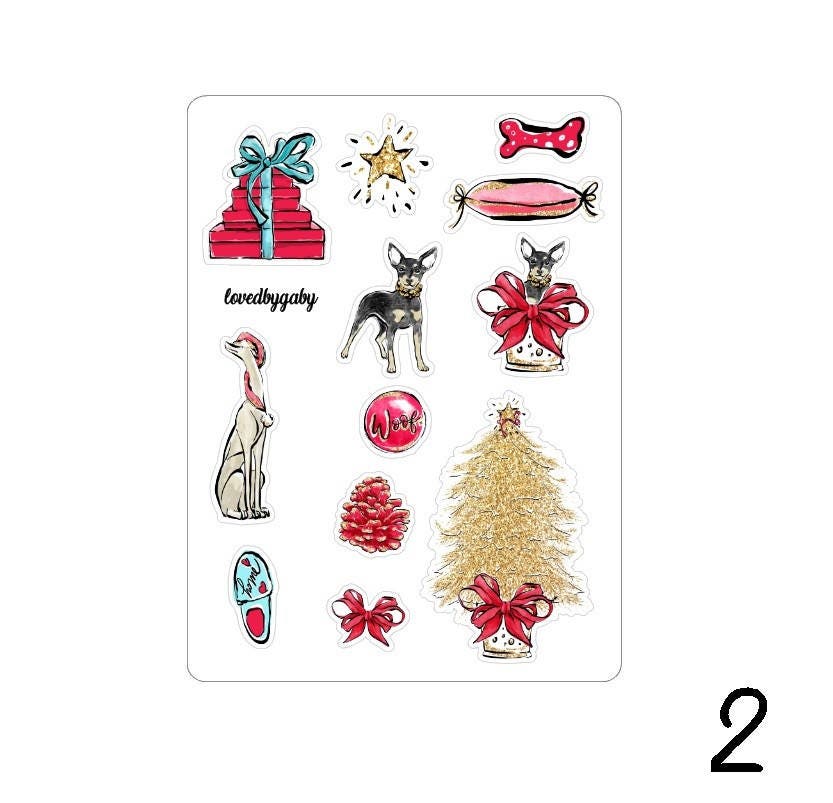LovedbyGaby stickers "dogs christmas"